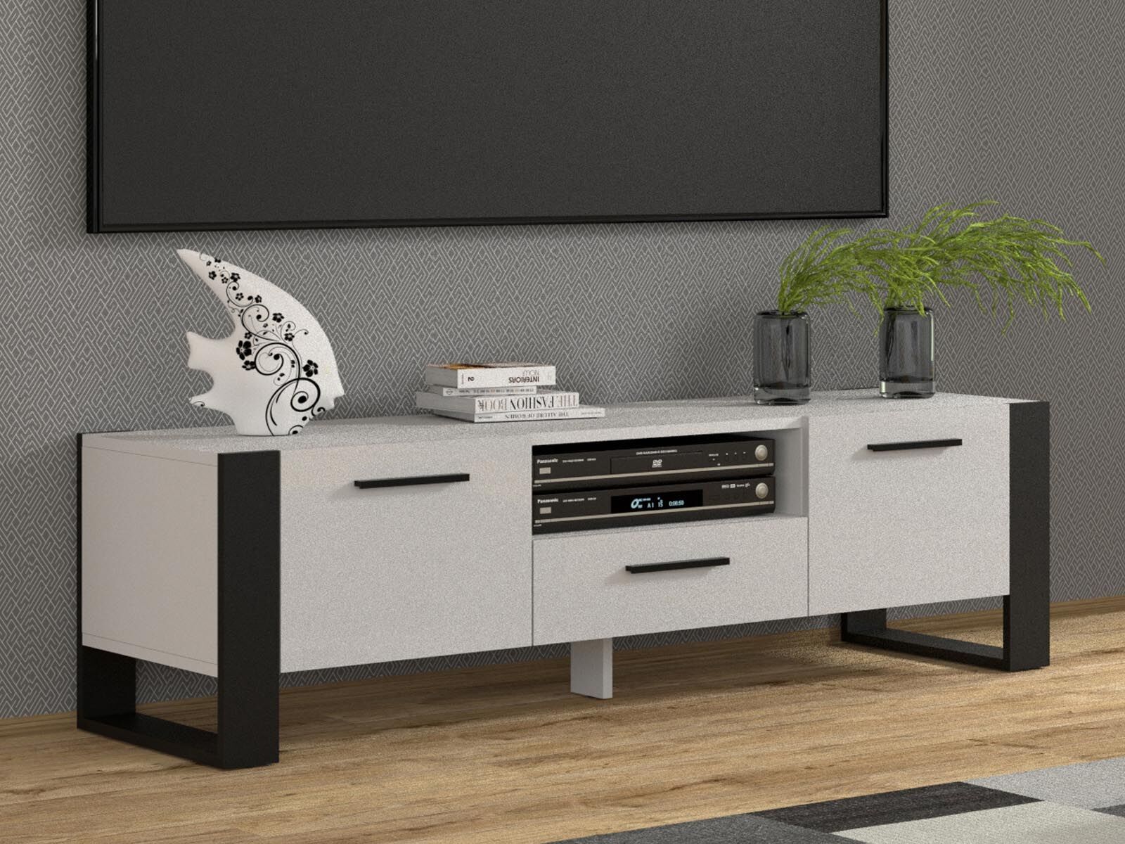 Tv-meubel NAKUMI 3 deuren 160 cm wit