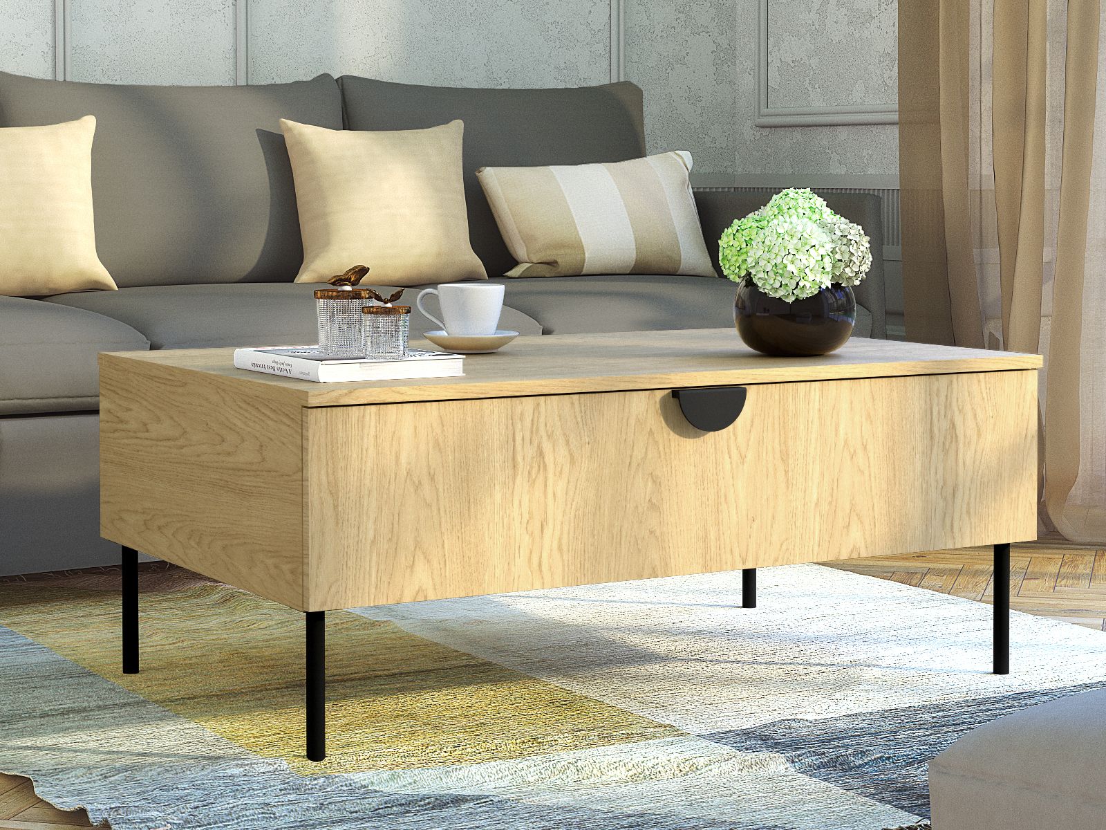 Salontafel MONDIE 1 klapdeur baltische eik 