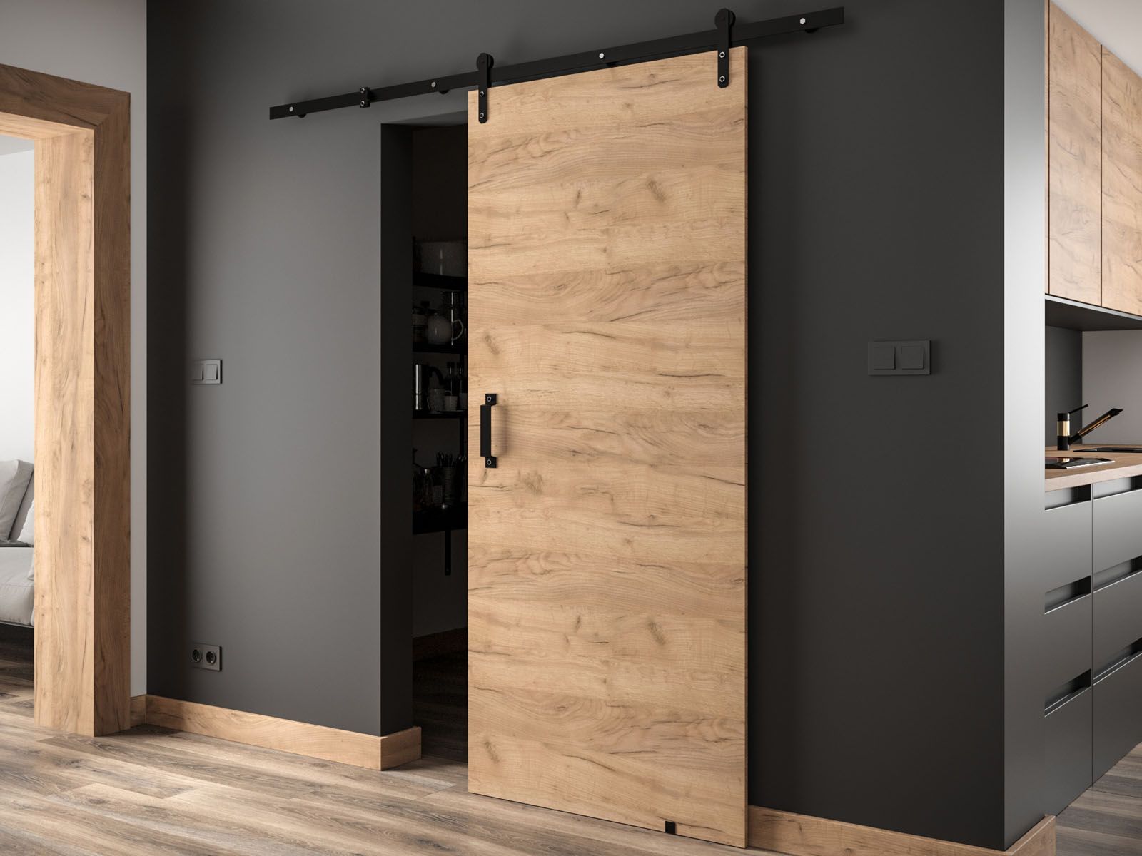 Schuifdeur PIXAL gouden wotan eik 