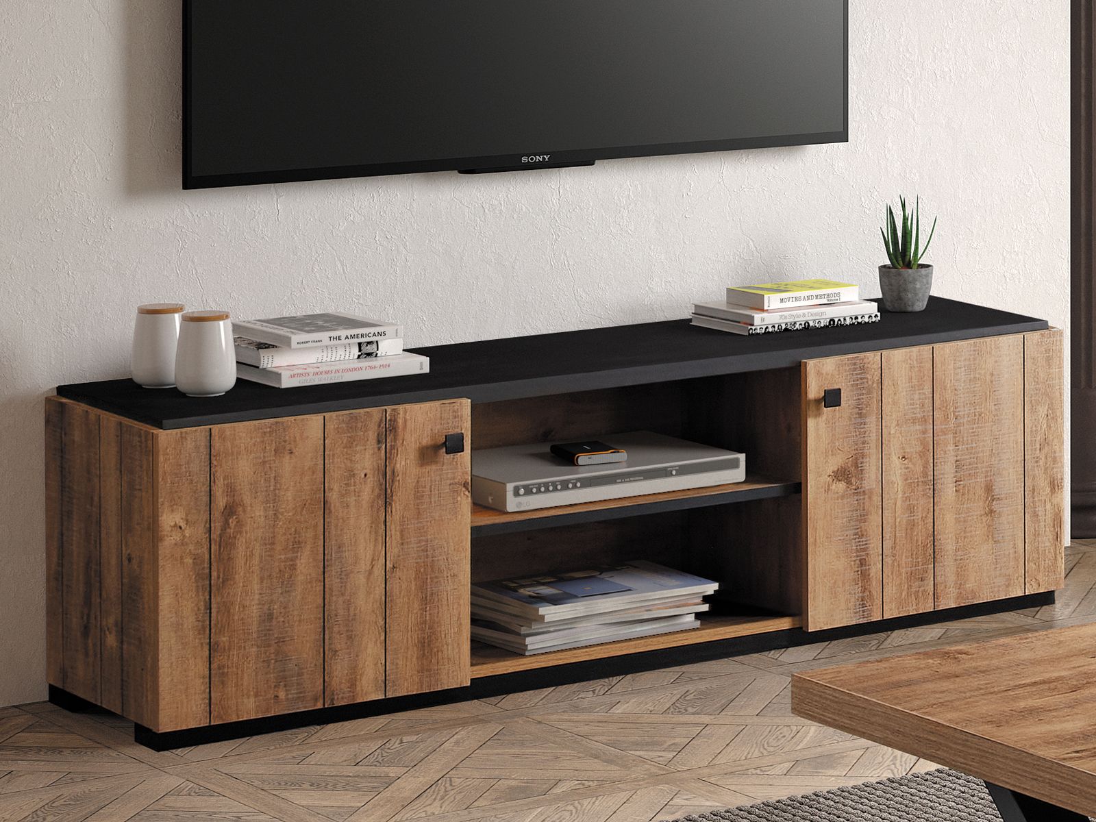 Tv-meubel SHAKA 2 deuren denver eik 