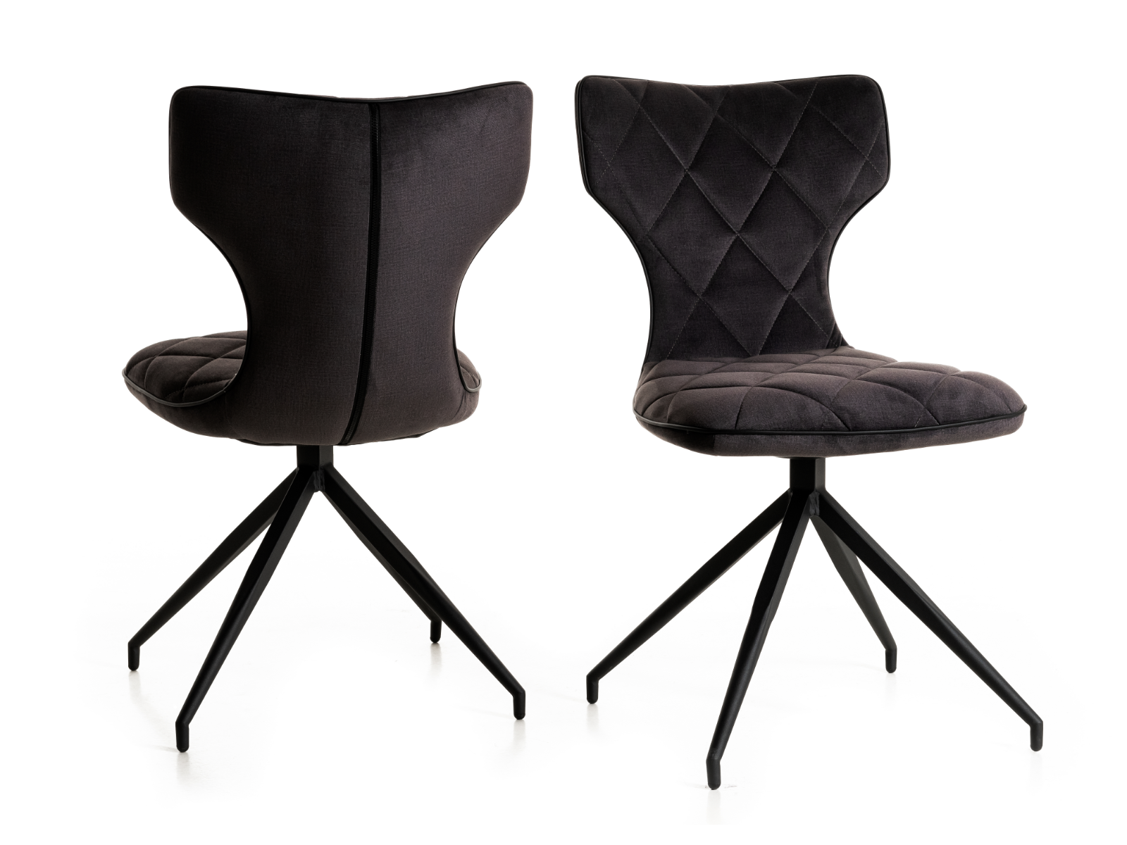 Set van 2 stoelen MILAN donker grijs 