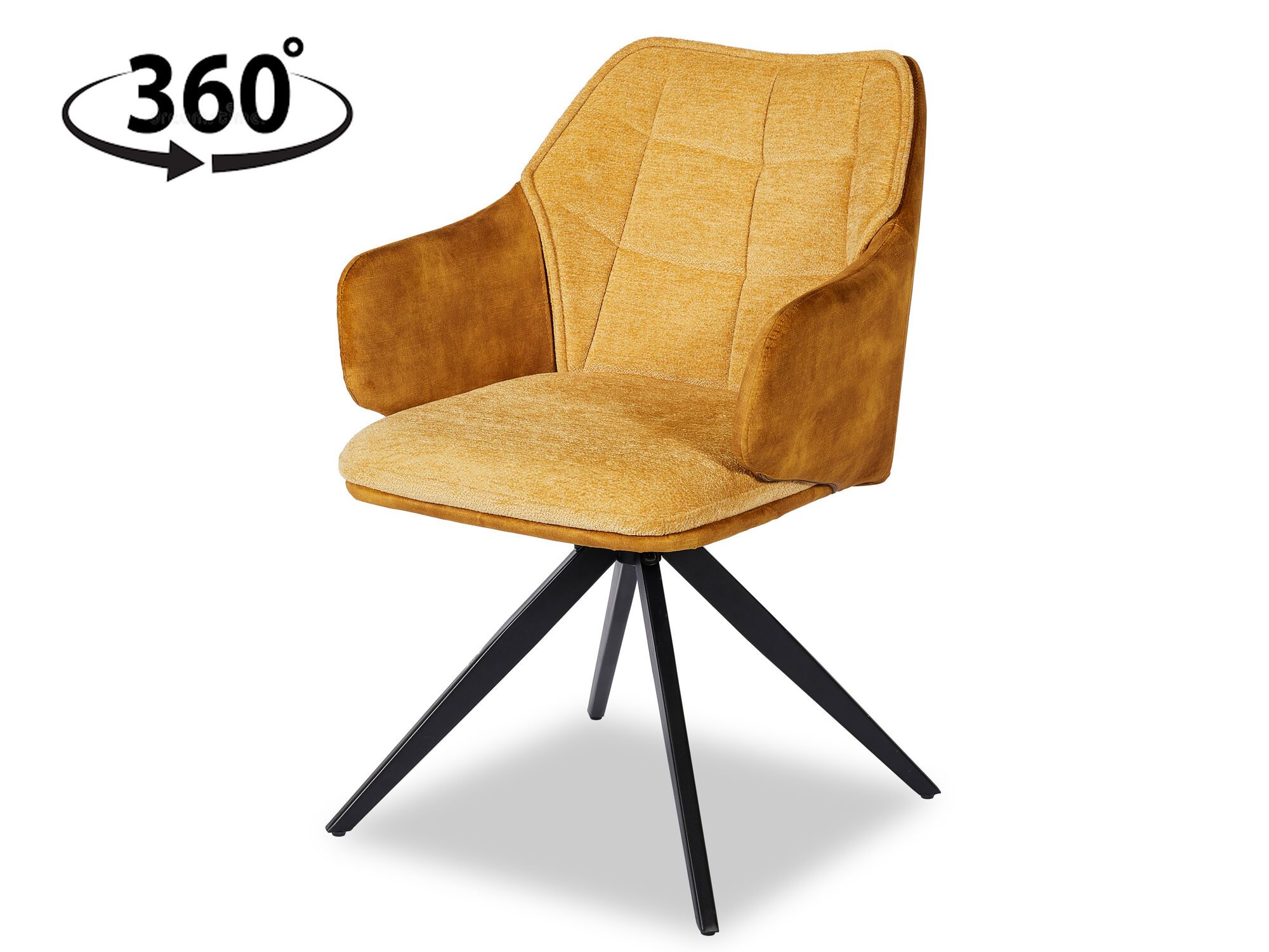 Draaistoel DANIELA stof geel