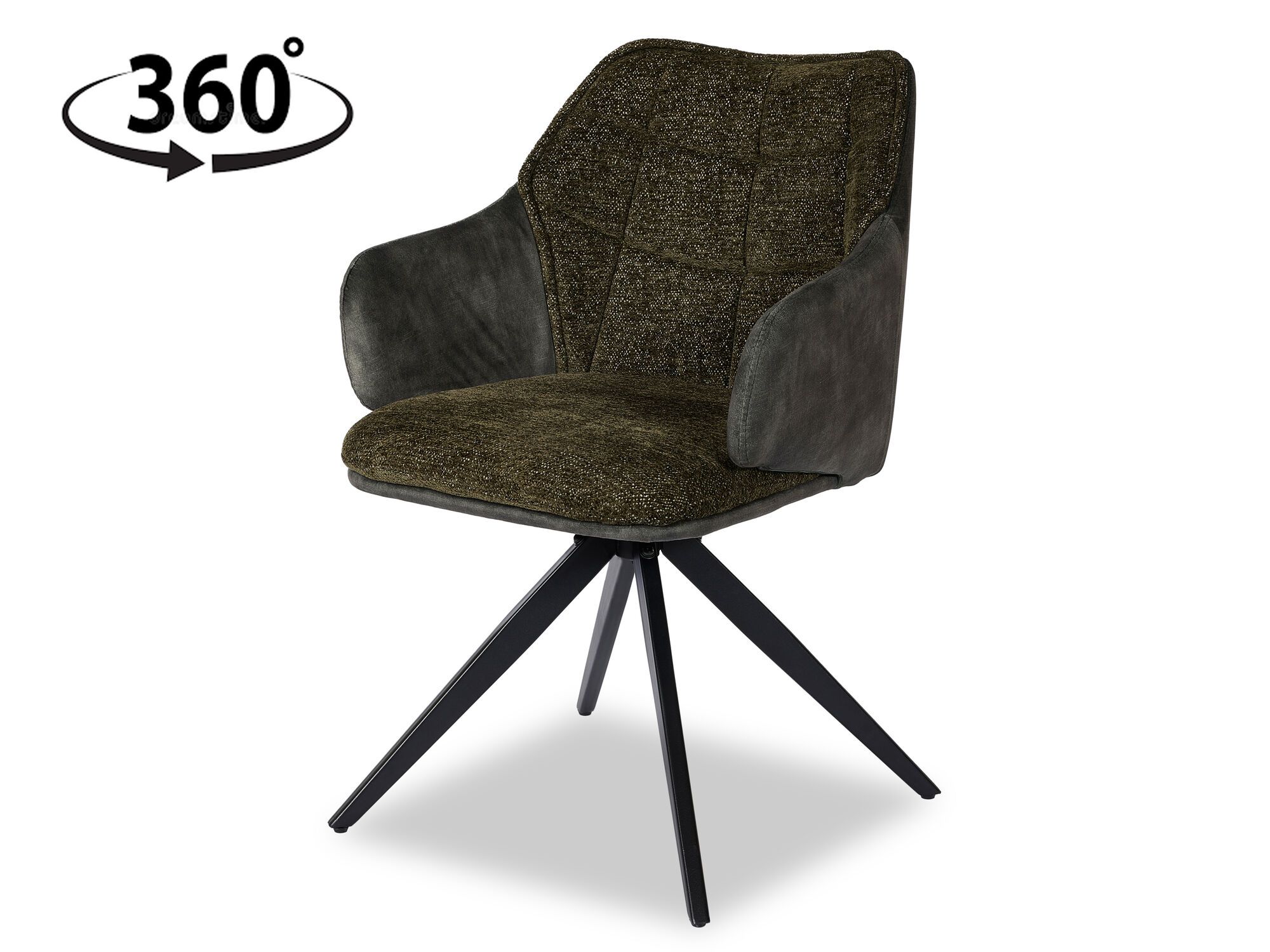 Draaistoel DANIELA stof donkergroen