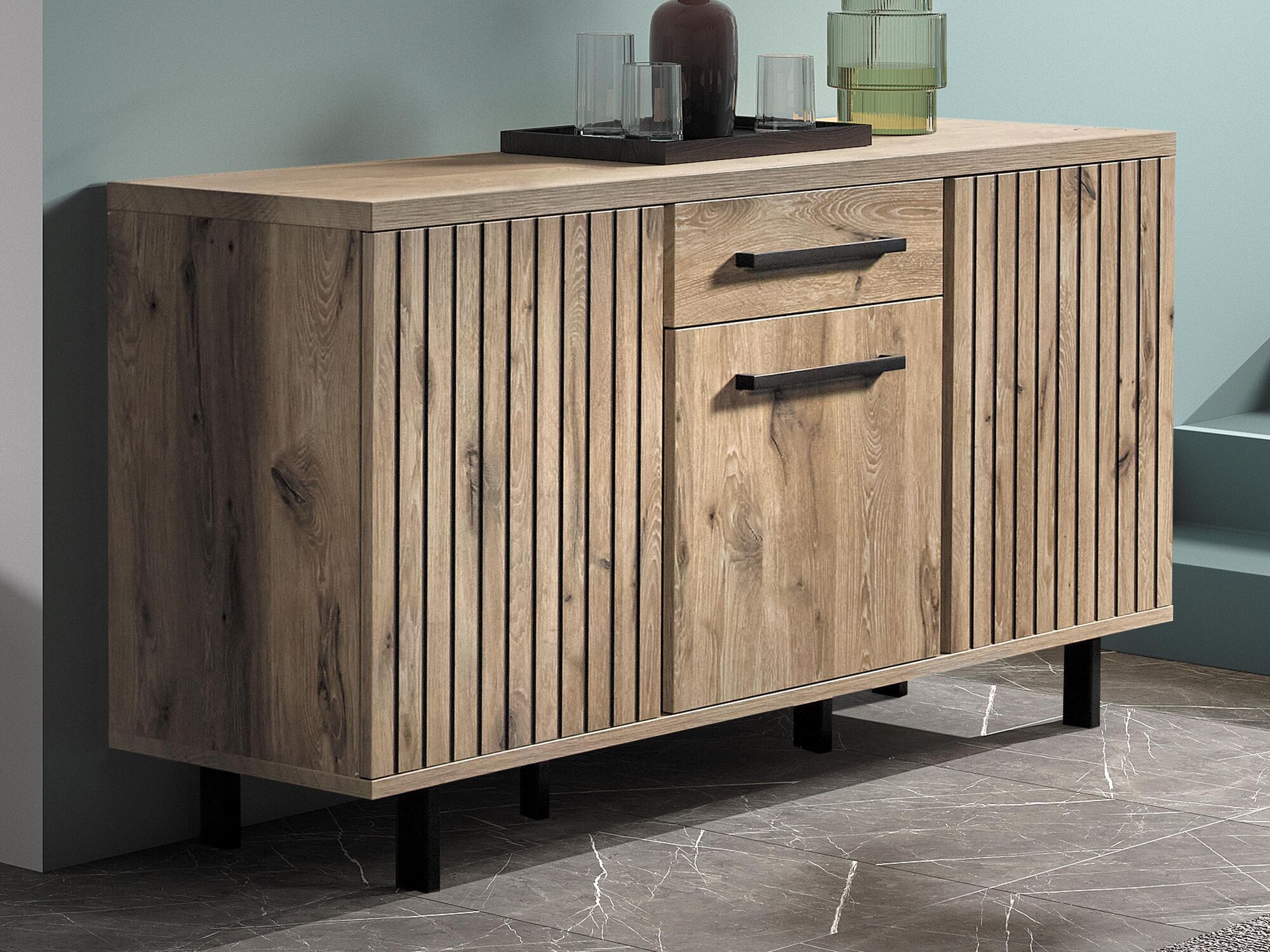 Dressoir TIMANFAYA 3 deuren 1 lade canyon eik