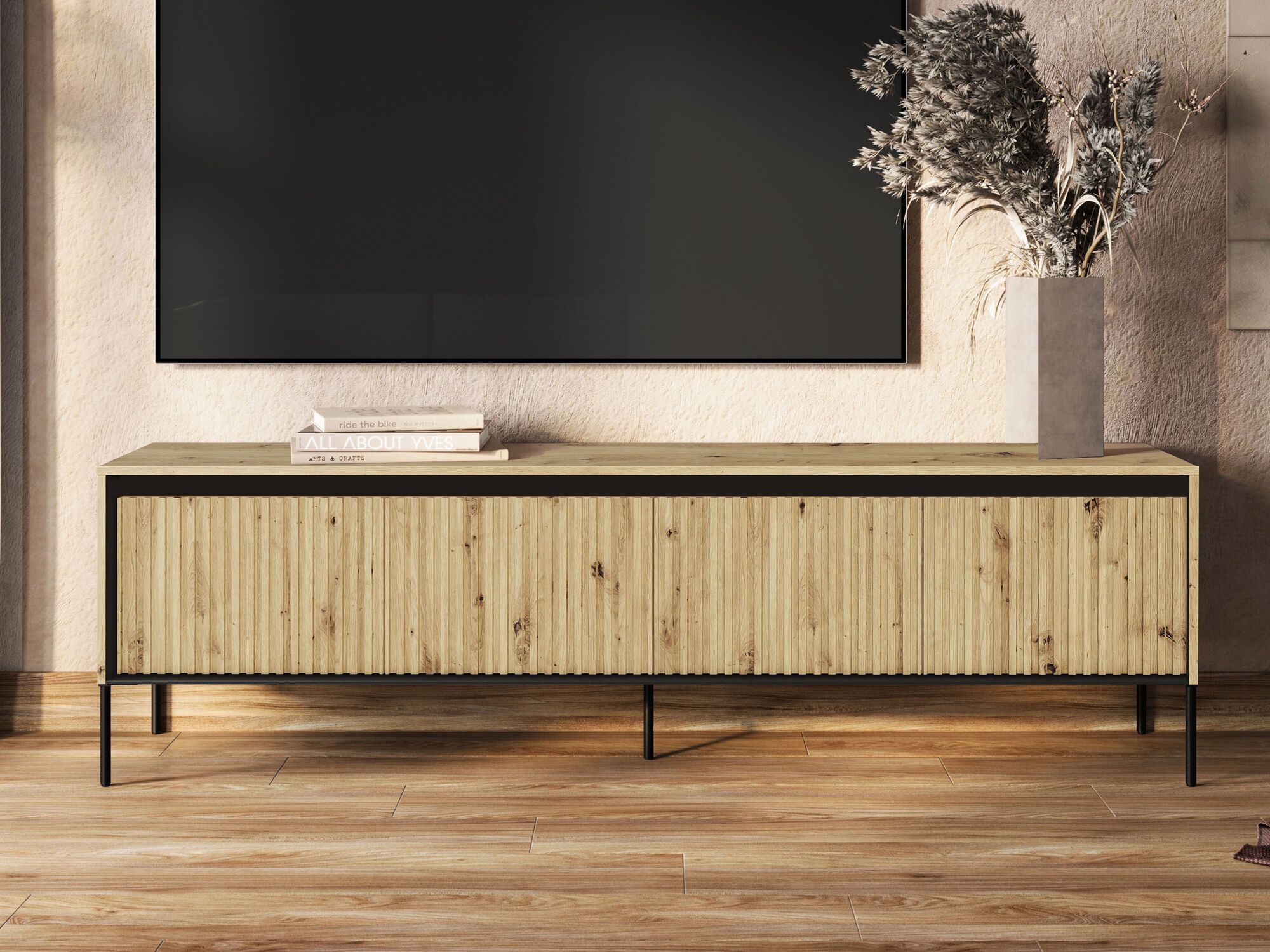 Tv-meubel TRAINING 4 deuren 192 cm artisan eik 