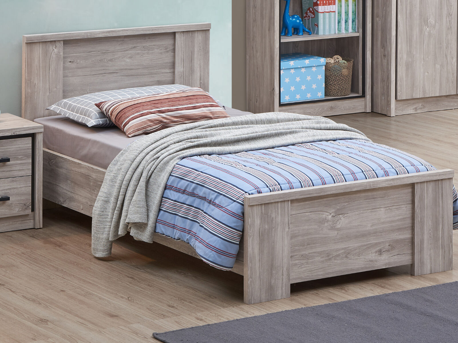 Bed ELZA 90x200 cm grijze eik 