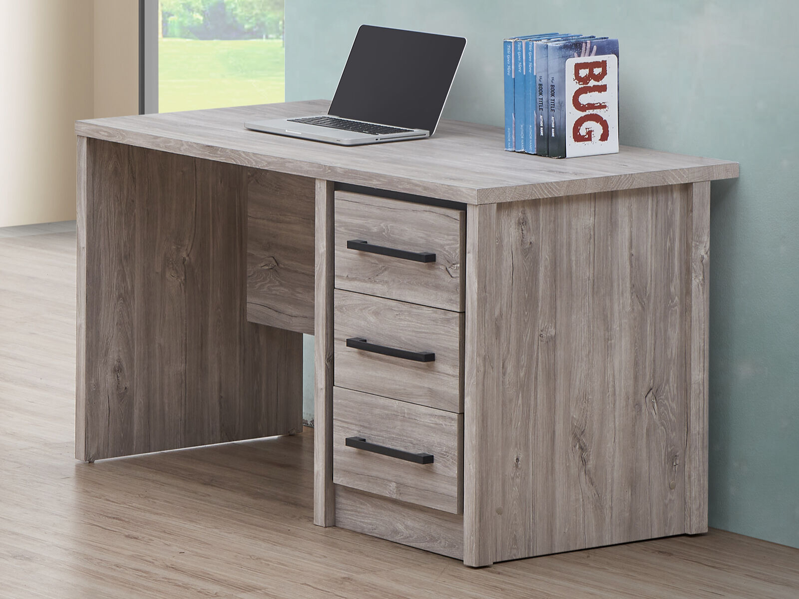 Bureau ELZA 3 lades grijze eik 