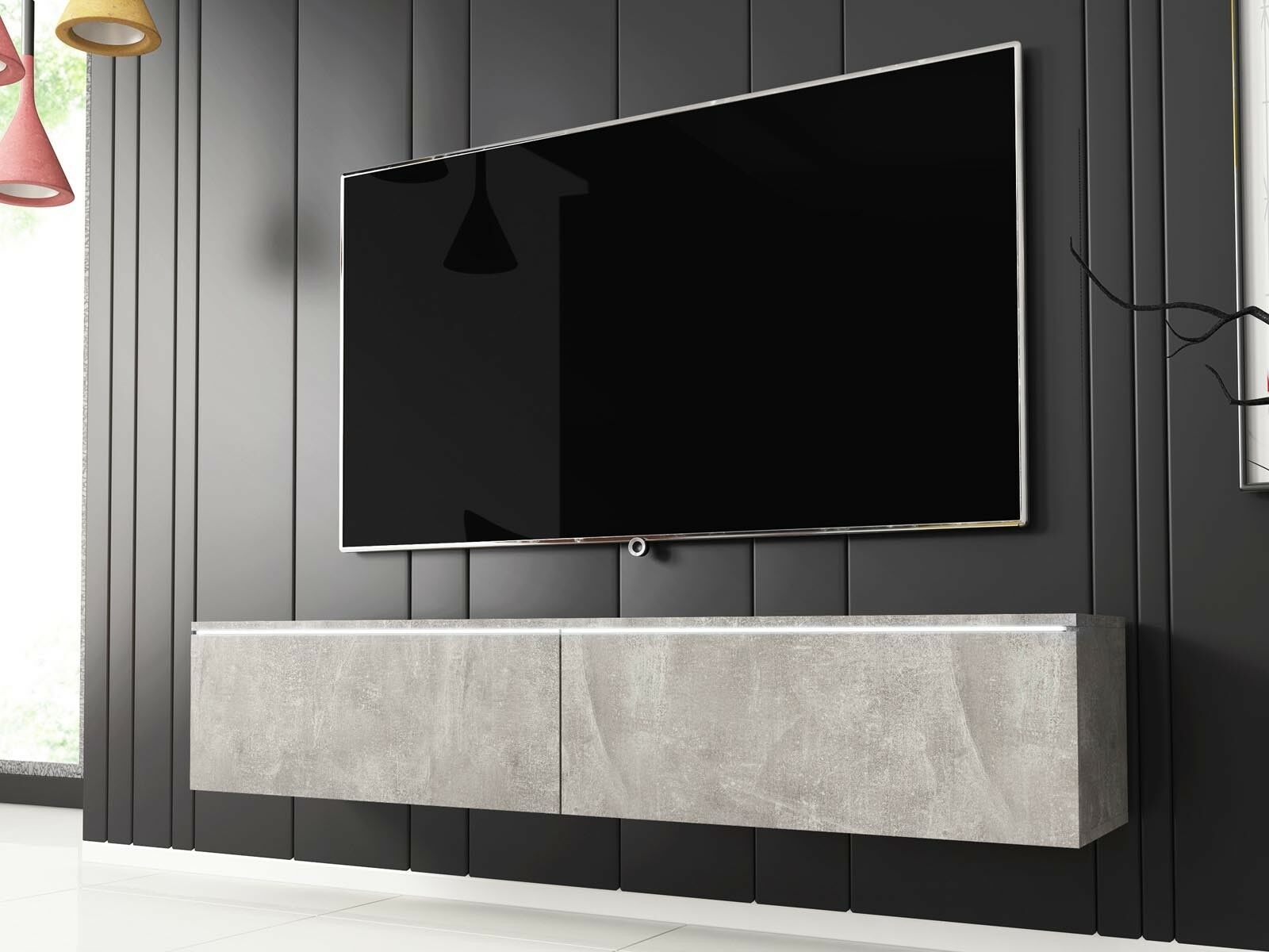 TV-meubel DUBAI 2 klapdeuren 140 cm beton