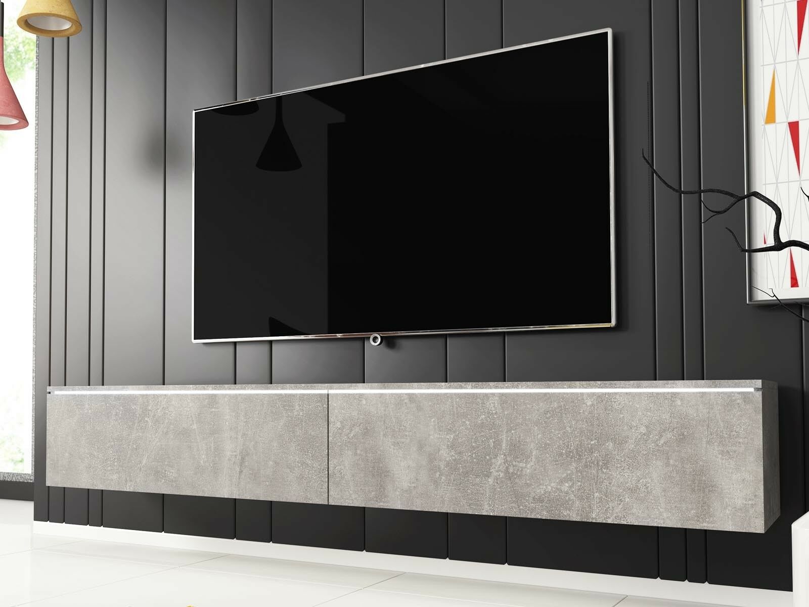TV-meubel DUBAI 2 klapdeuren 180 cm beton