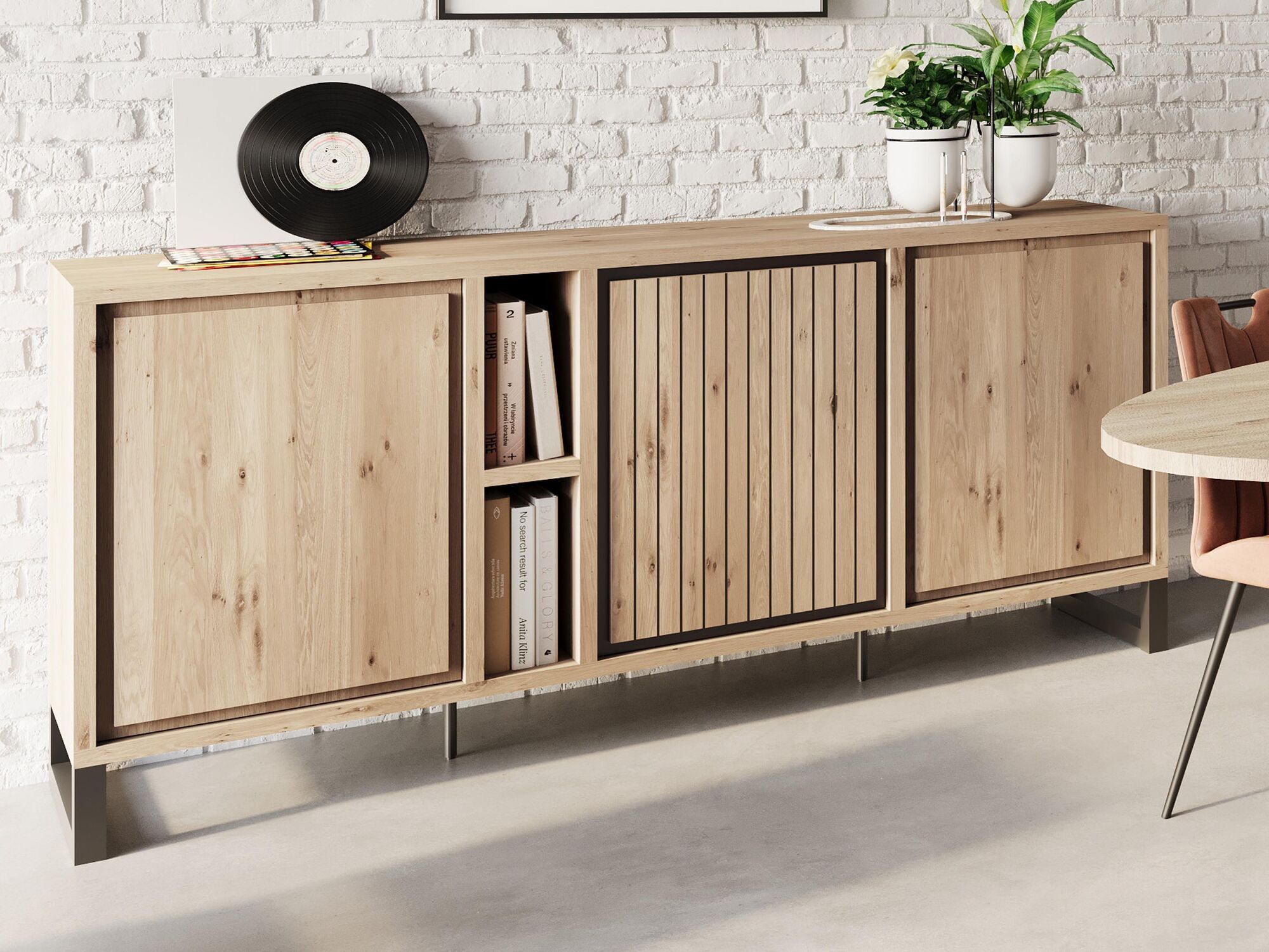 Dressoir CANO 3 deuren eik millenium naturel