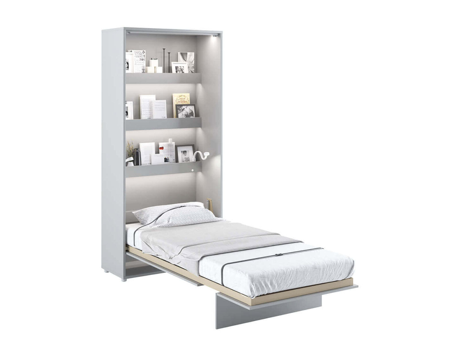 Opklapbed CONCEPTION PRO 90x200 cm mat grijs (verticaal) met matras