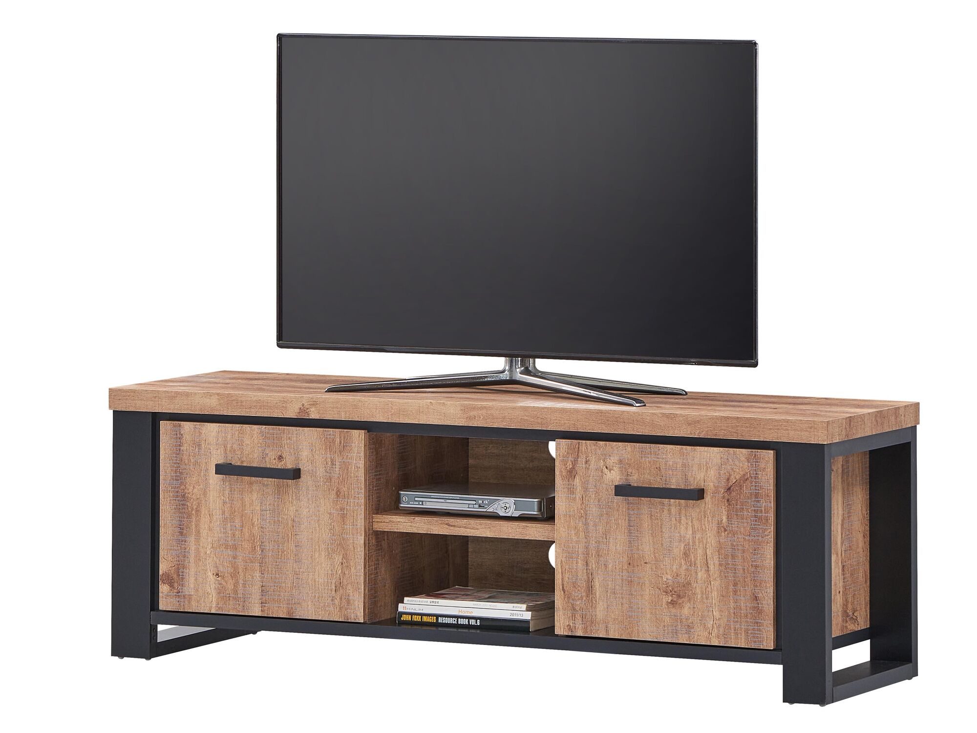 Tv-meubel ESTEBAN 2 deuren industriële eik 