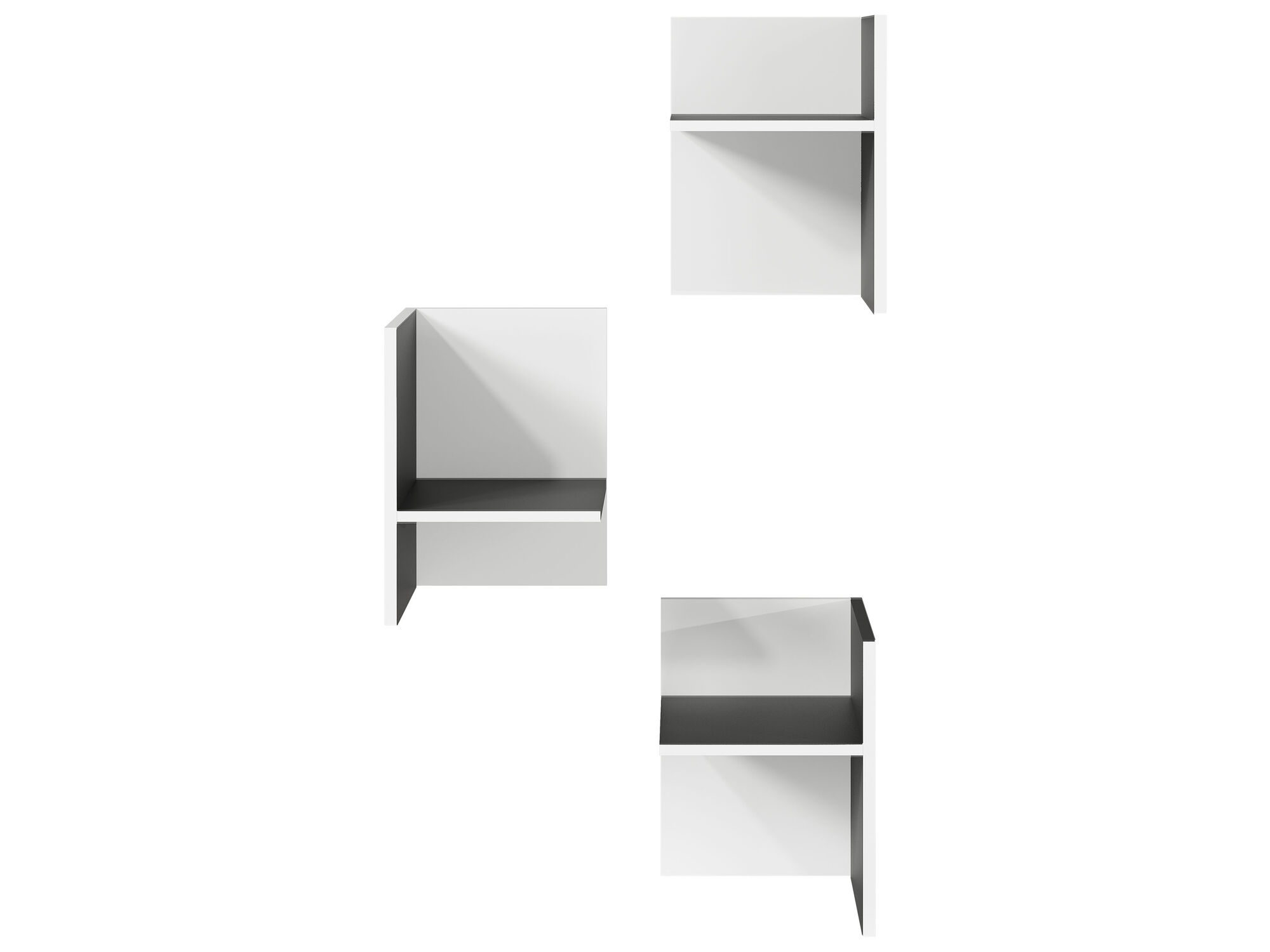 Set van 3 legplanken PASSATO wit/grafiet