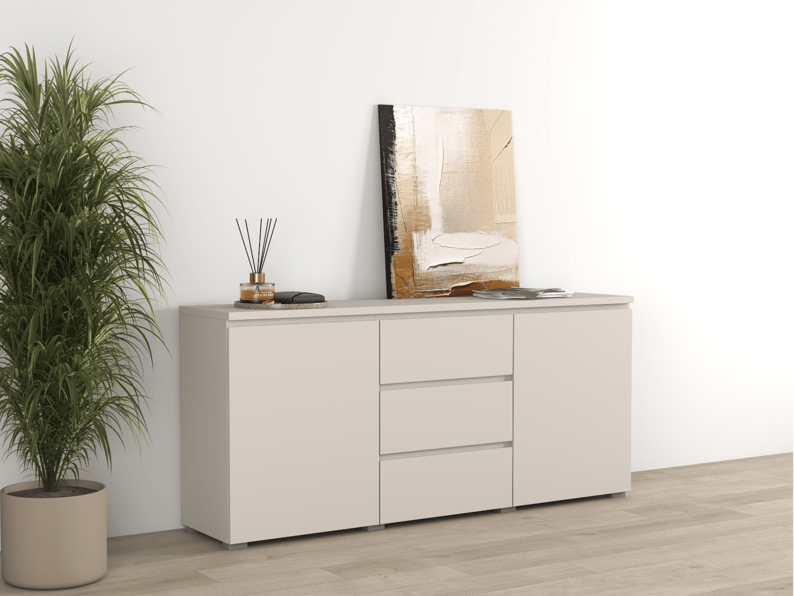 Dressoir MODOK 2 deuren 3 lades kasjmier