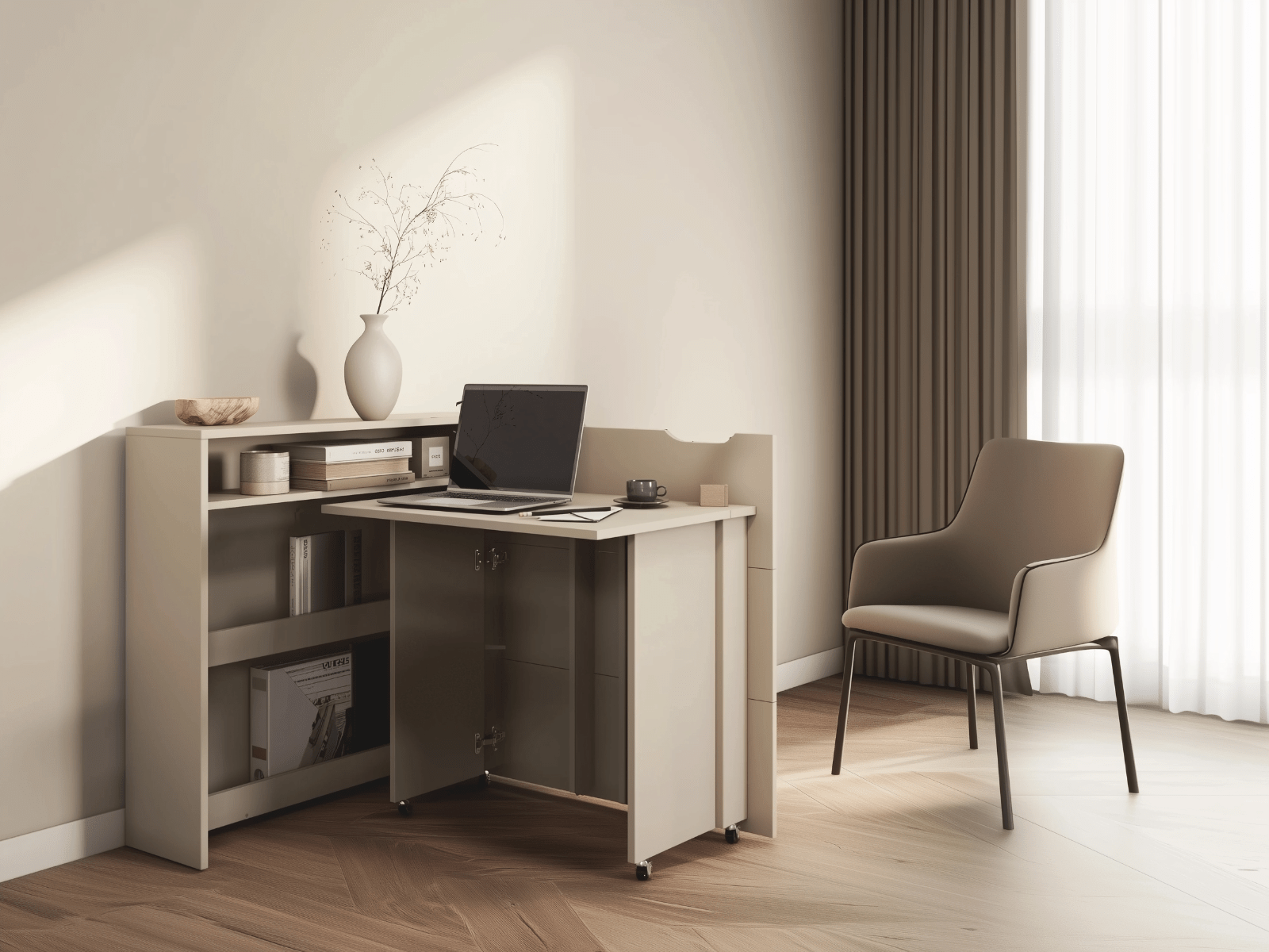 Uitklapbaar bureau CONCEPTION SLIM kasjmier rechts