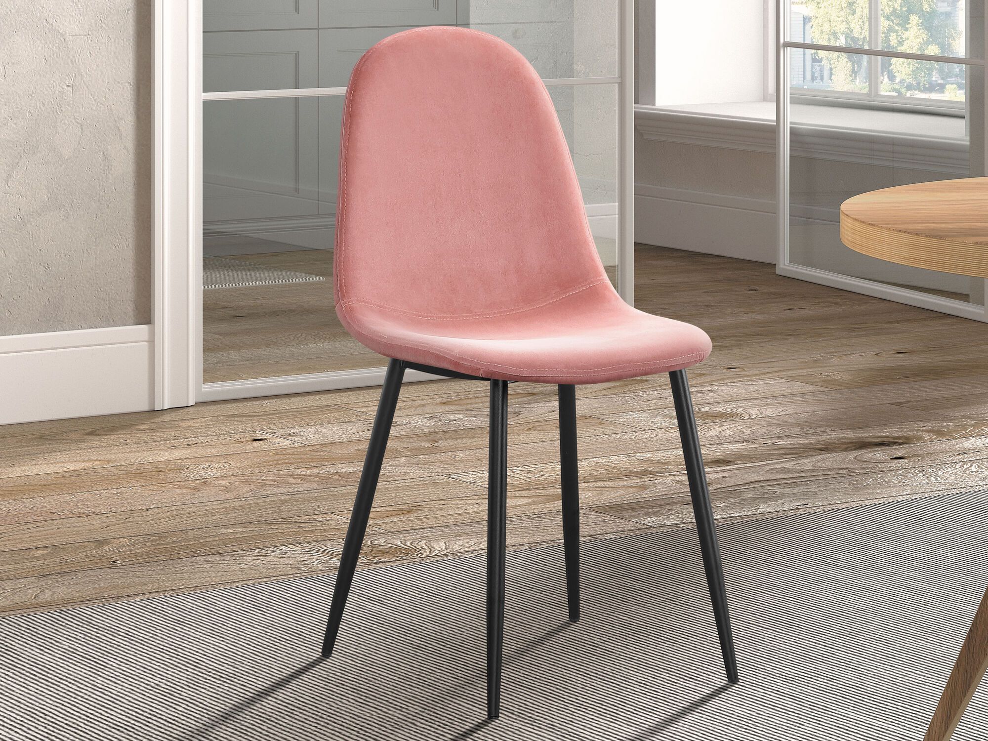 Stoel BOYA fluweel roze