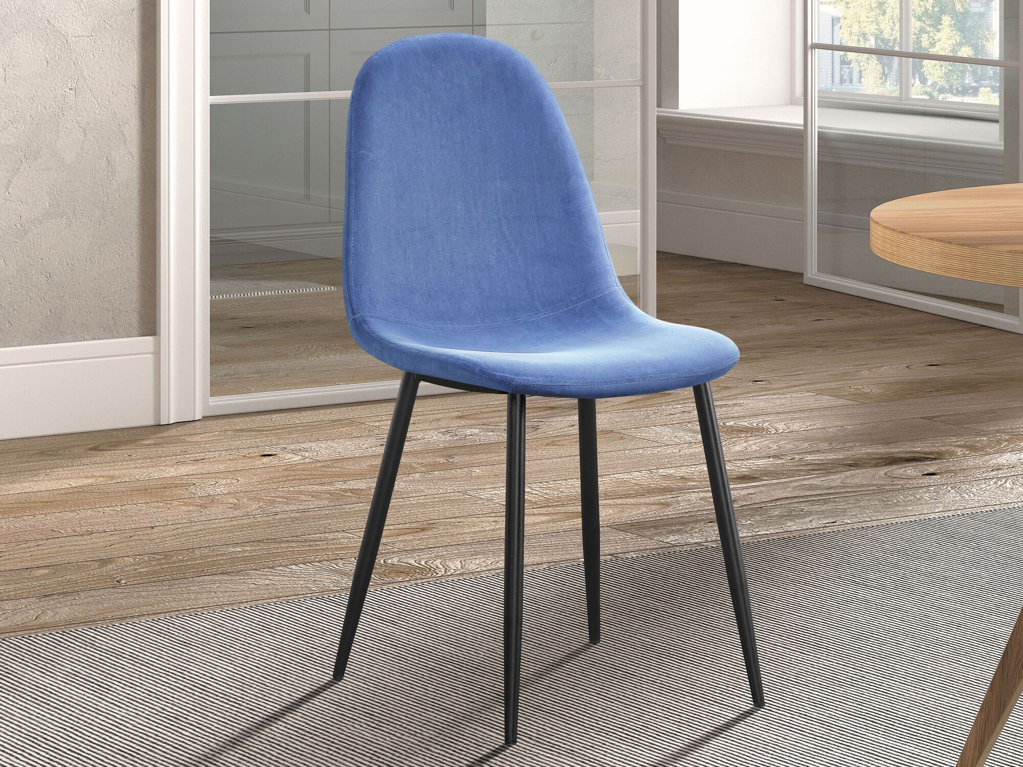 Stoel BOYA fluweel blauw