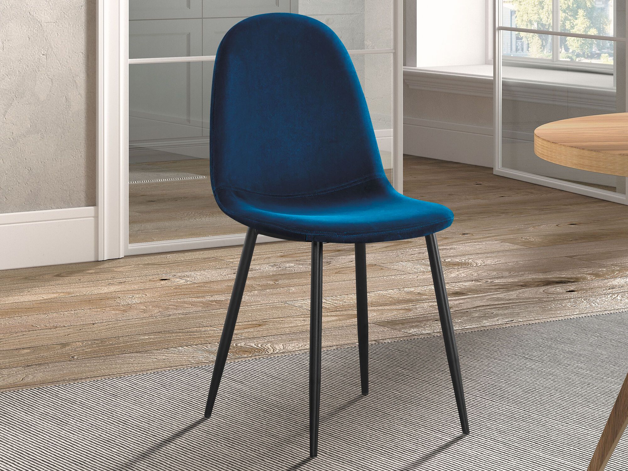 Stoel BOYA fluweel donkerblauw