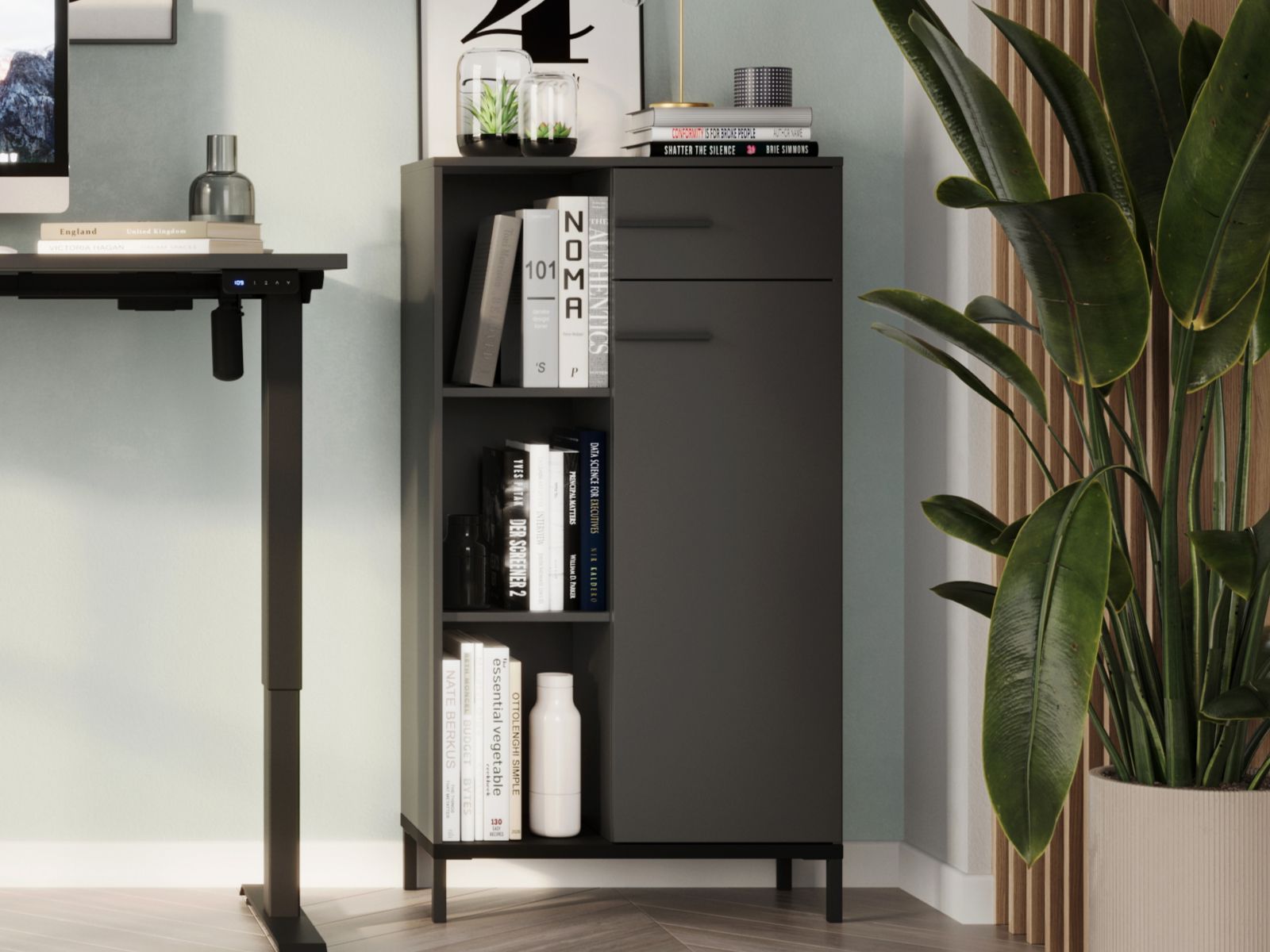 Kast POLYGON 1 deur 1 lade grafiet