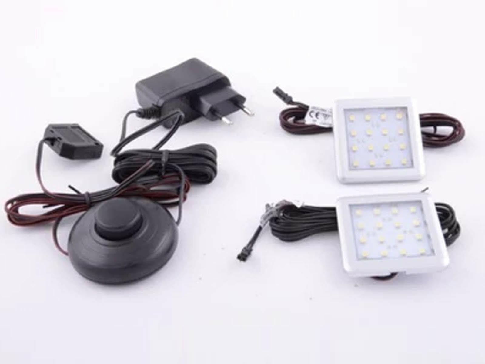 Kit vierkant led verlichting wit (lot van 2)