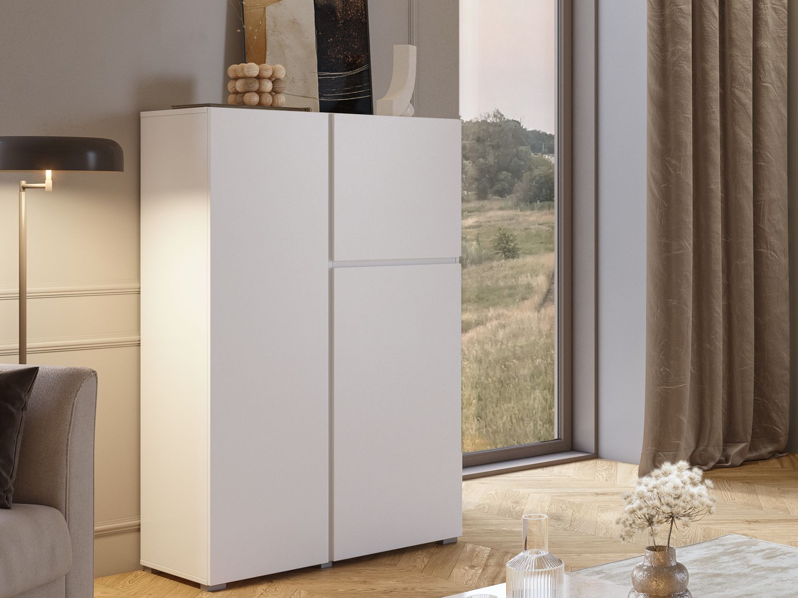 Commode ASYMI 3 deuren wit