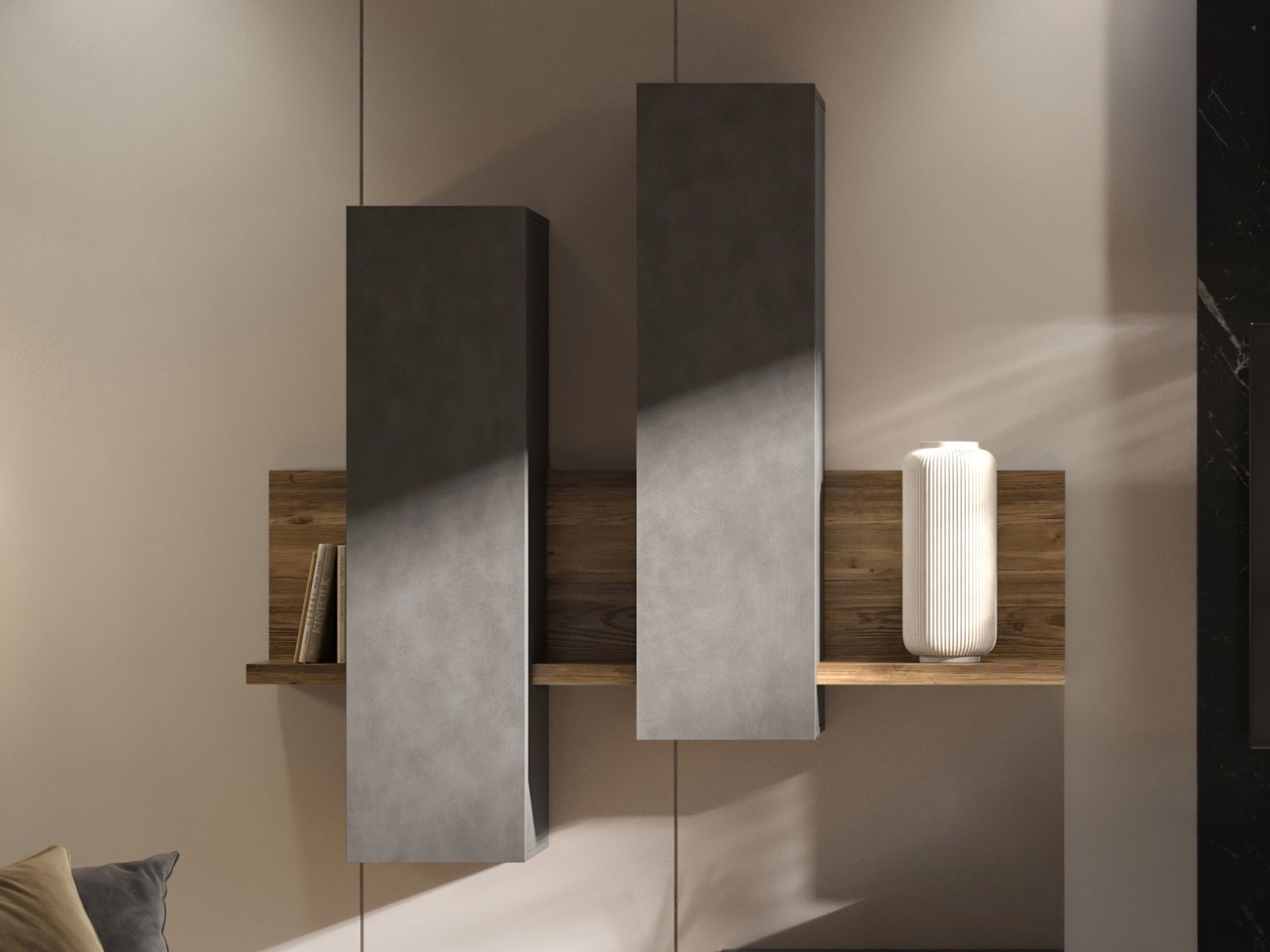 Muurkast BOTSWANA 2 deuren matera/eik appenzeller