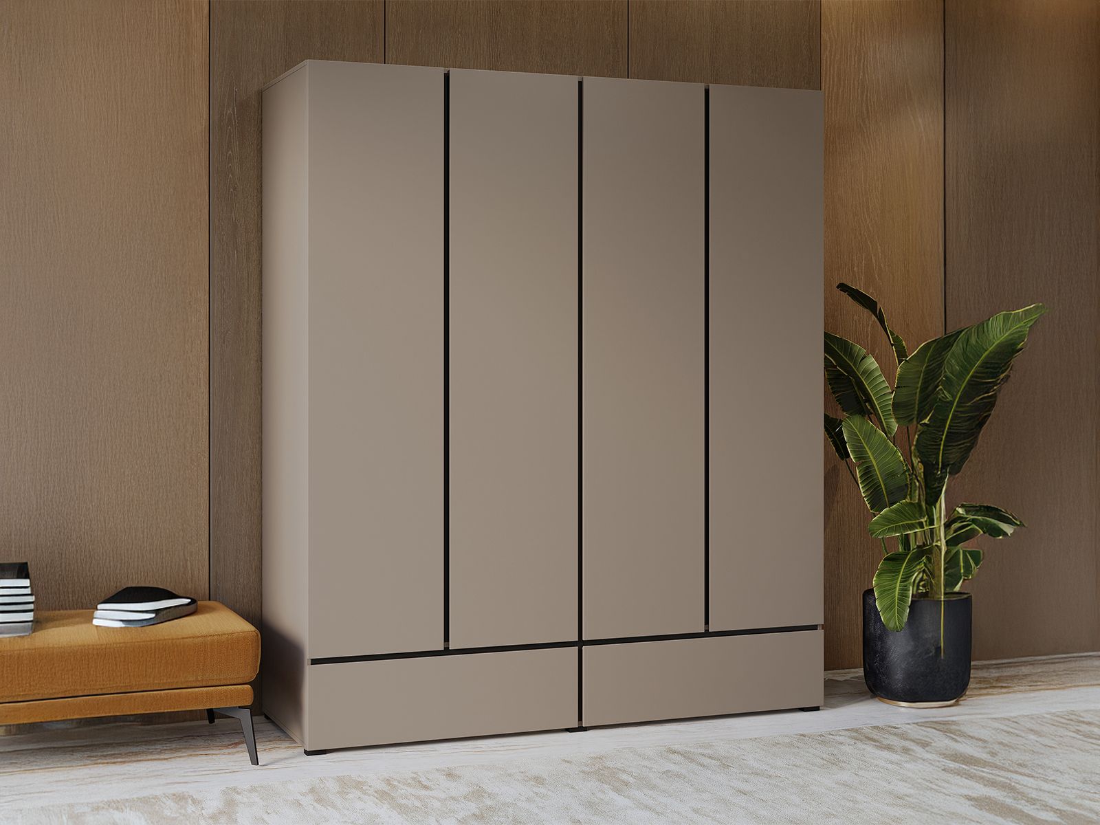 Kast CROSSAIR 4 deuren 2 lades taupe