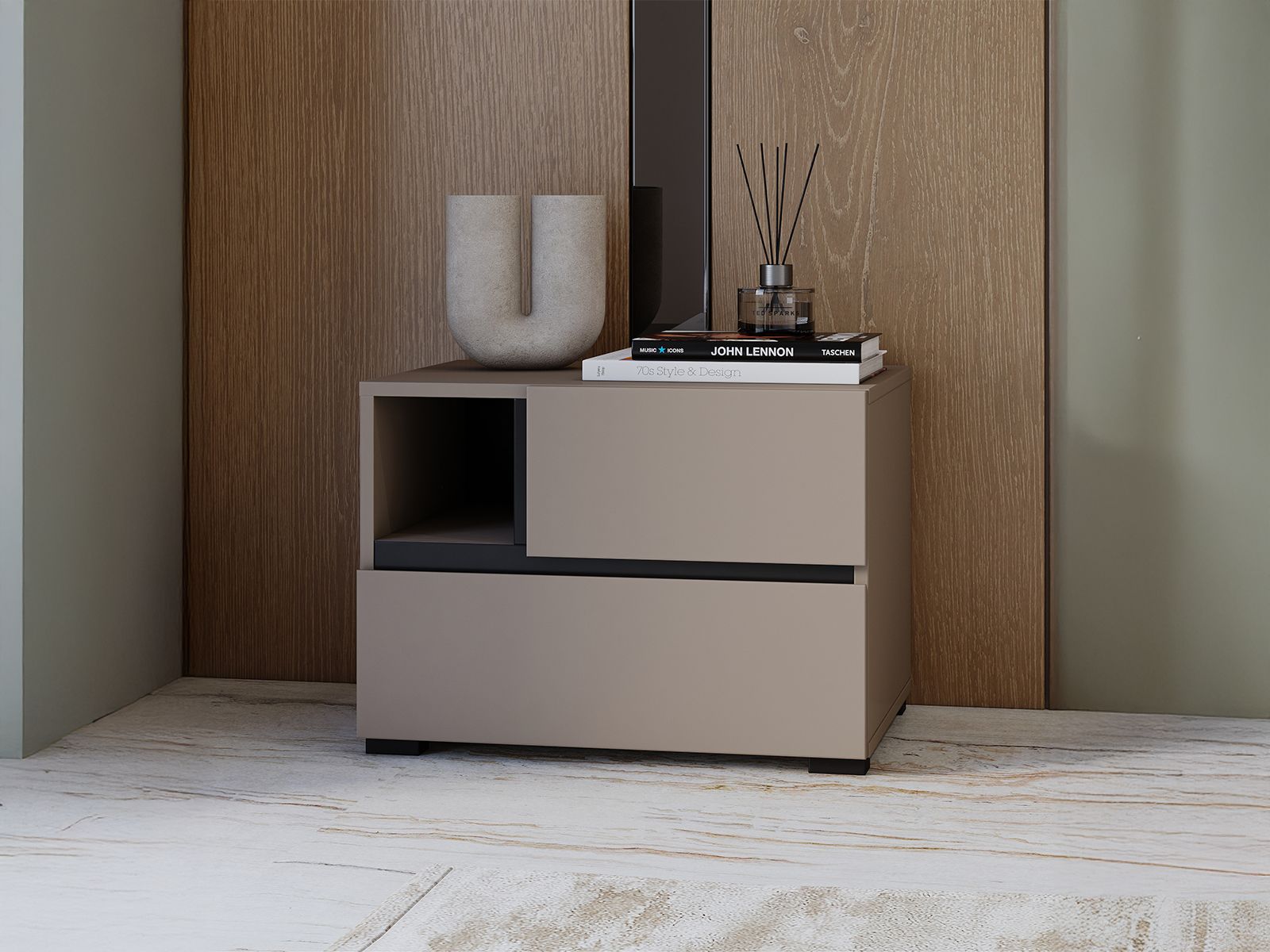 Mobistoxx Nachtkastje CROSSAIR 2 lades taupe