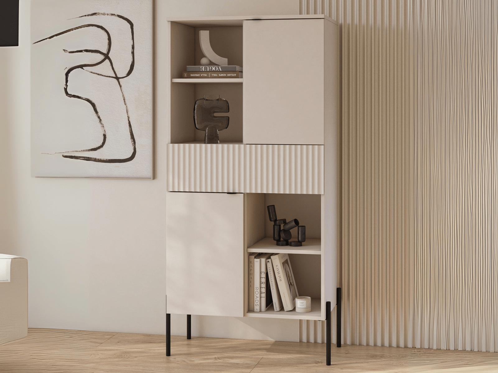 Kast ORES 2 deuren 1 lade kasjmier