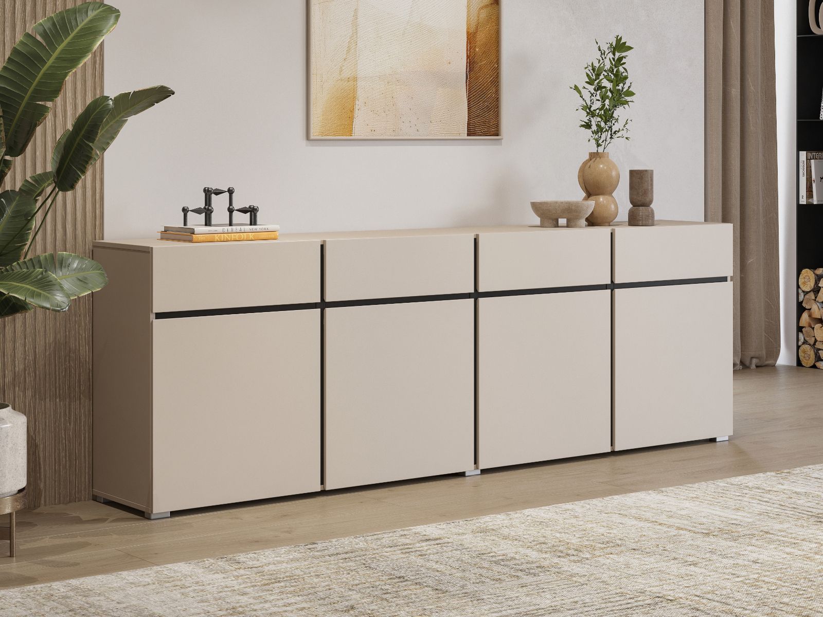 Dressoir CROSSAIR 4 deuren 4 lades kasjmier