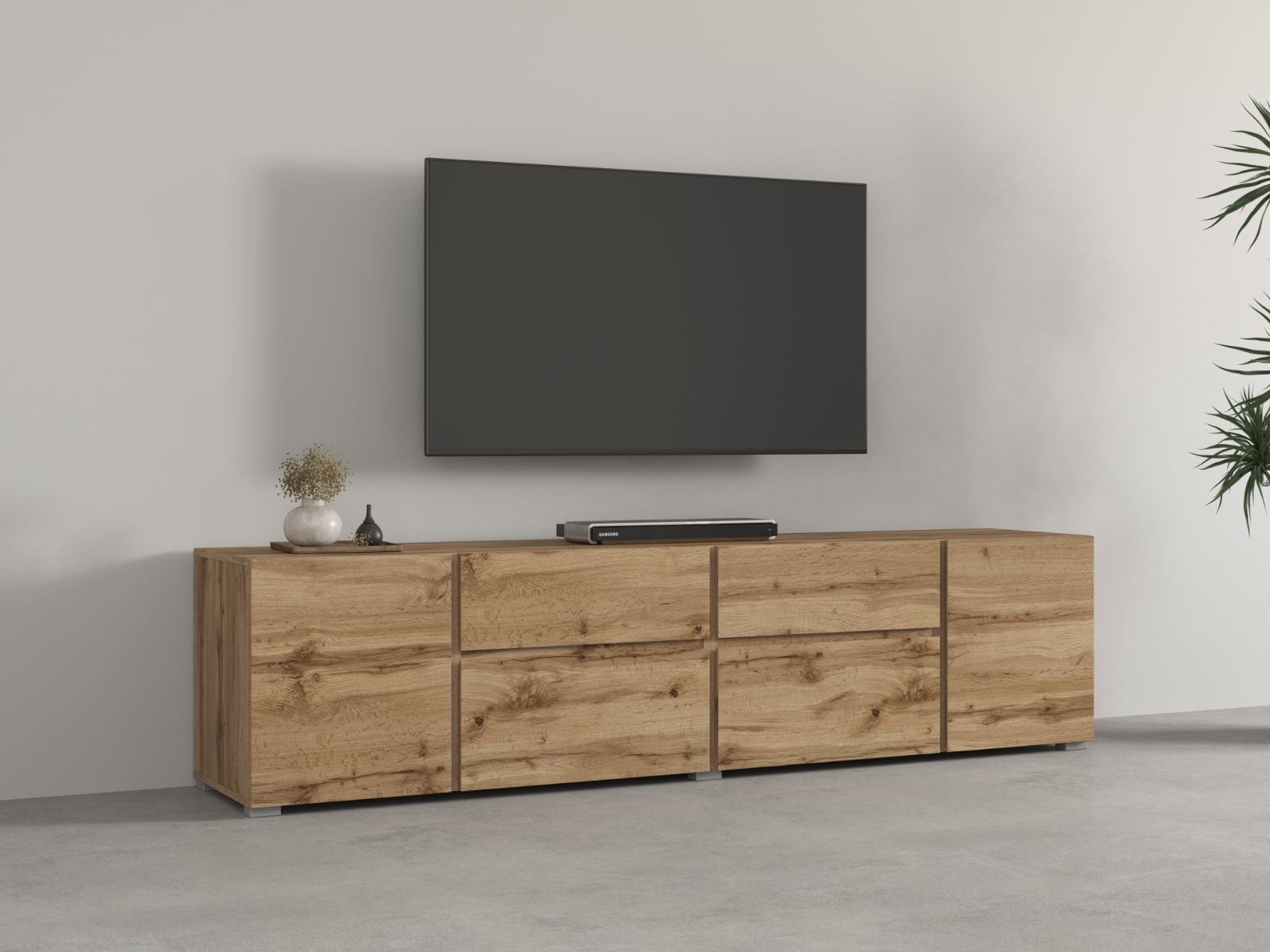 Mobistoxx Tv-meubel ASYMI 4 deuren 2 lades wotan eik