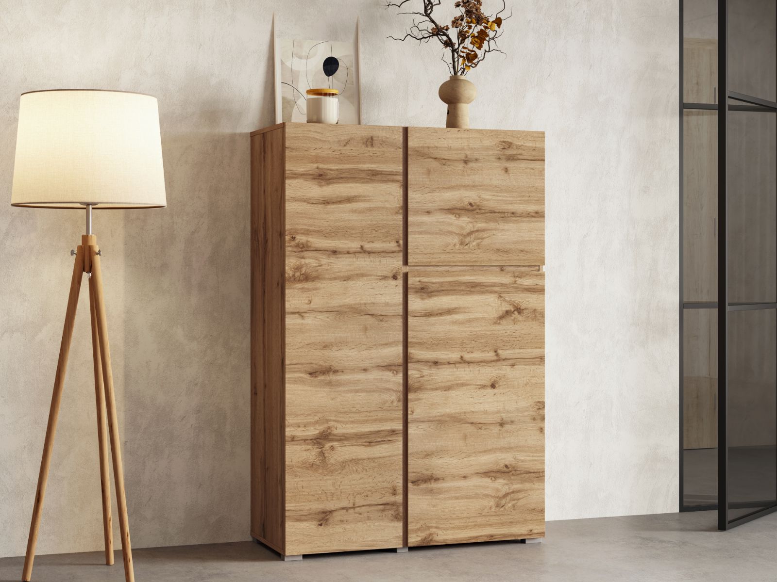 Commode ASYMI 3 deuren wotan eik