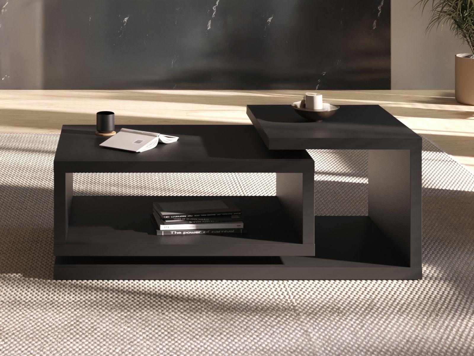 Salontafel BOTSWANA rechthoekig 120 cm zwart