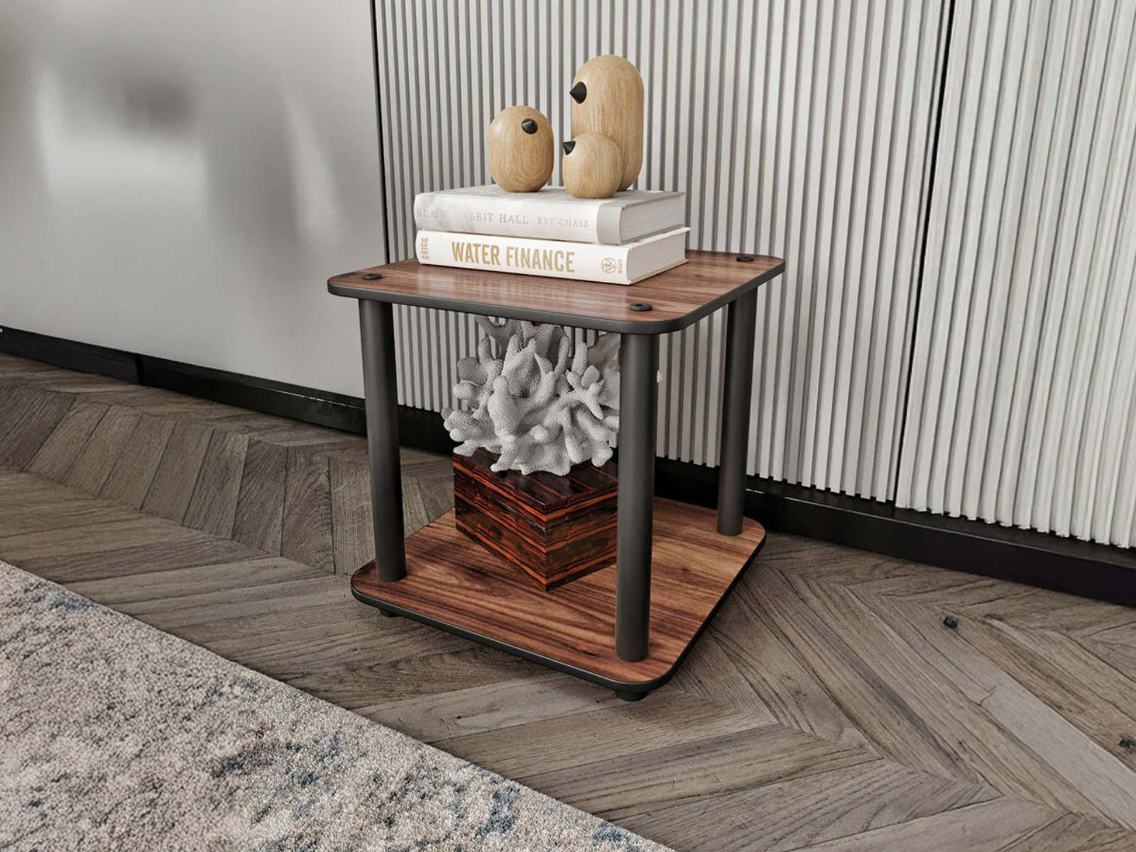 Bijzettafel BOOKY 34 cm notelaar