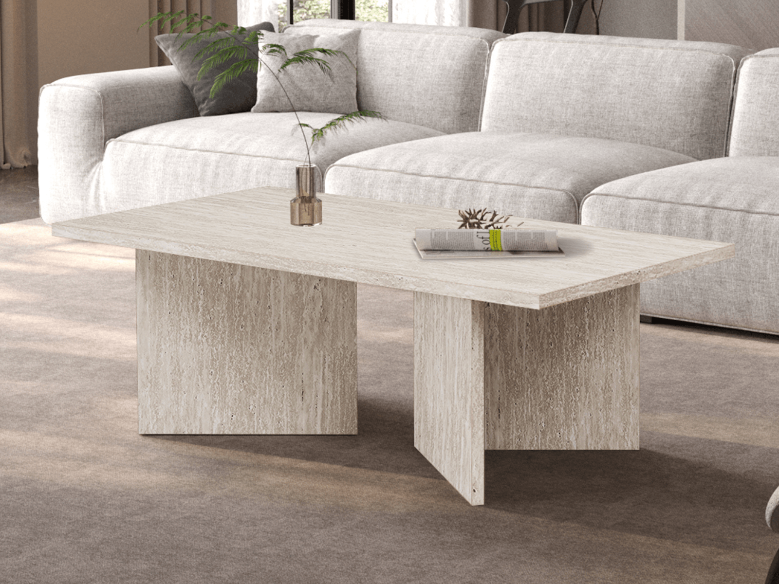 Salontafel LIBA 125 cm travertijn beige