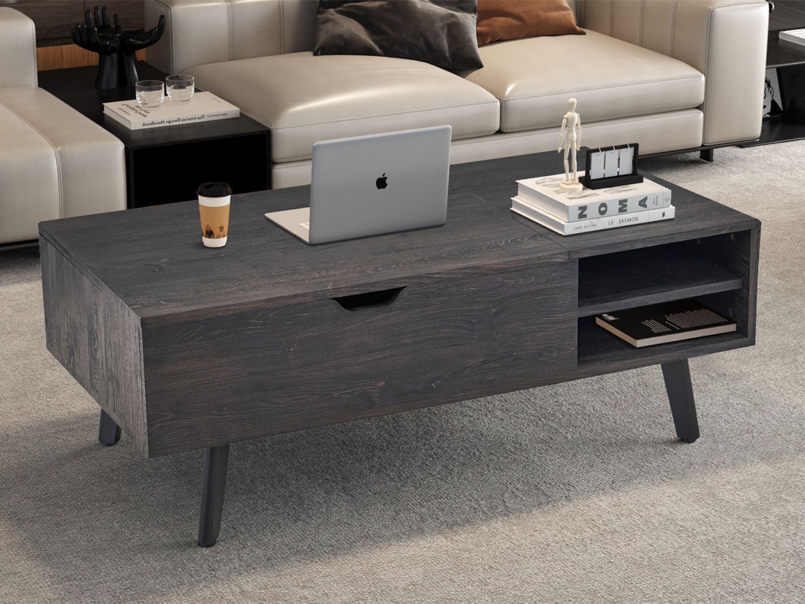Salontafel JUSTORA met opklapbaar tafelblad