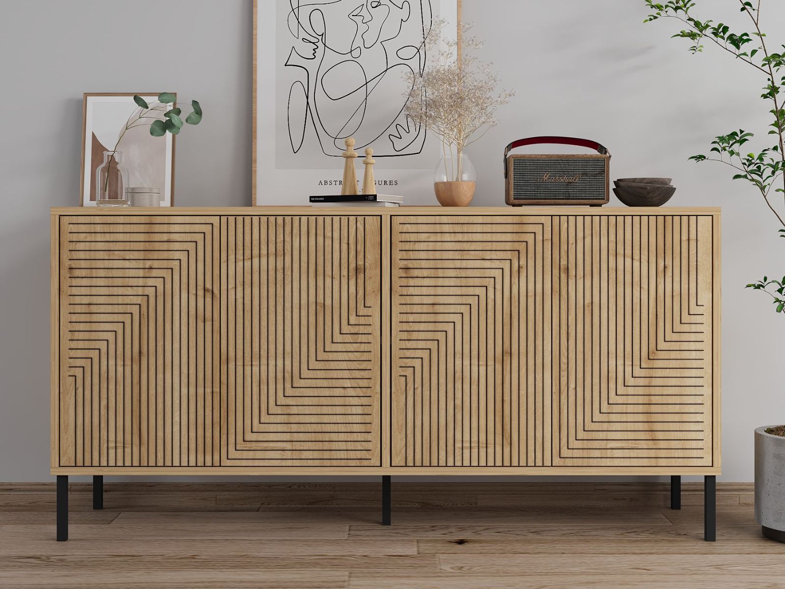 Dressoir EVOLI 4 deuren saphire eik