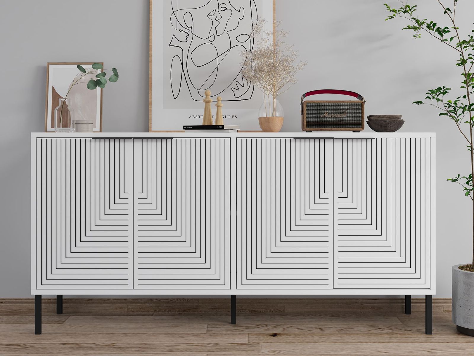 Dressoir LAUREAT 4 deuren wit