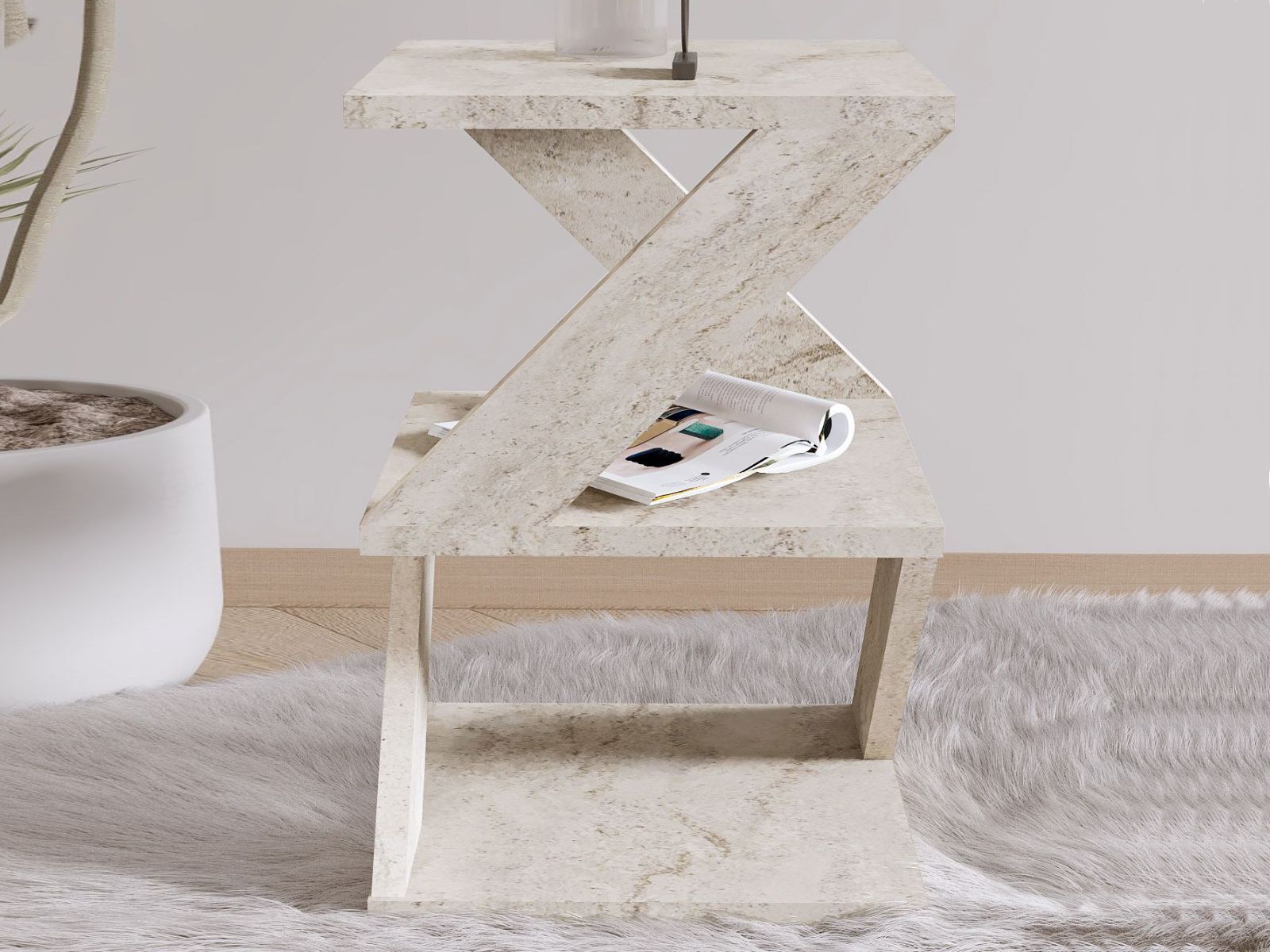 Bijzettafel ALBION 30 cm travertijn