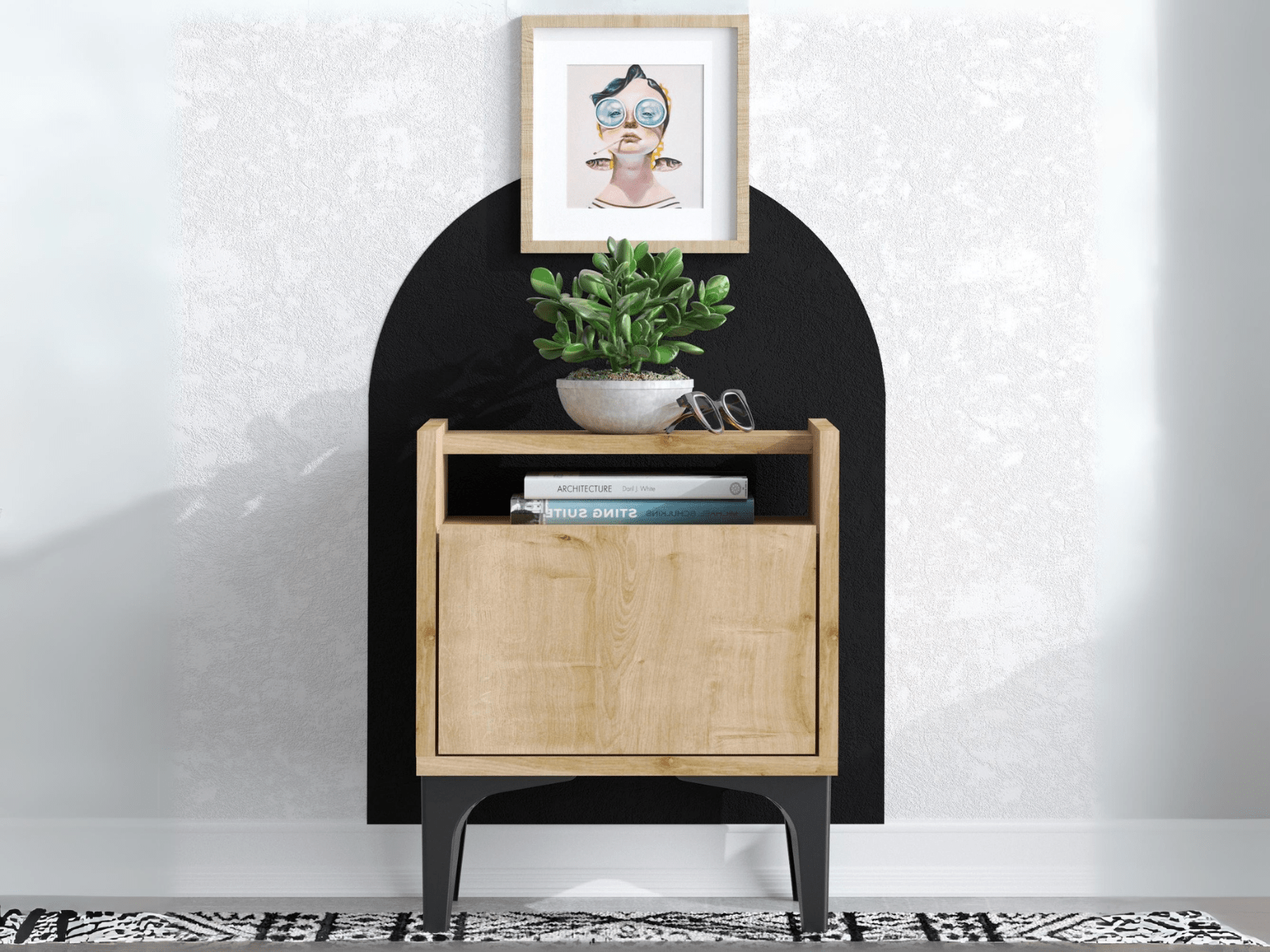 Nachtkastje ZIZOU 1 klapdeur saphire oak