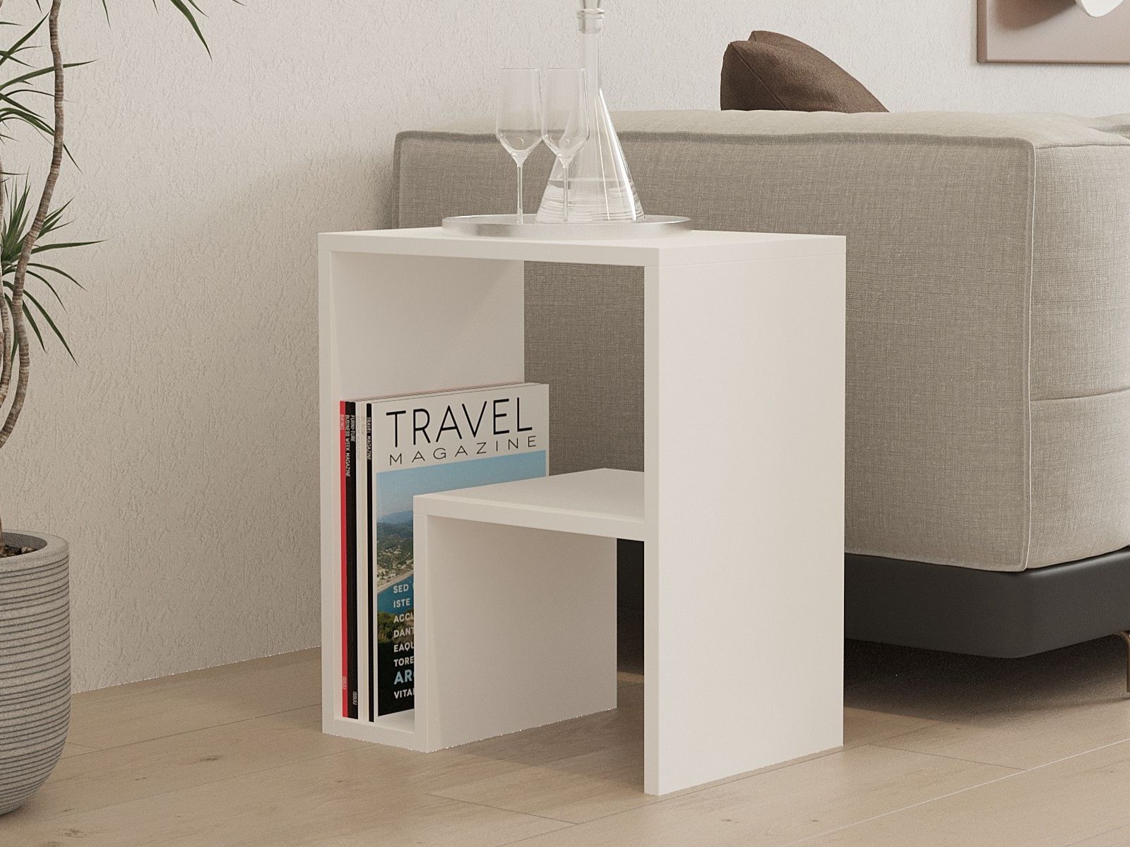 Bijzettafel YAPU 52 cm wit