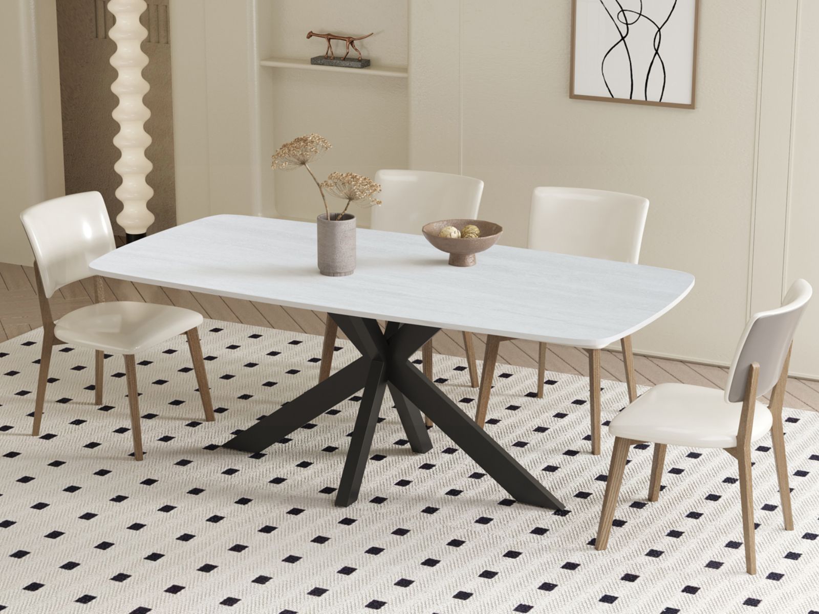 Rechthoekige eettafel APOLIRI 180 cm barokgrijs