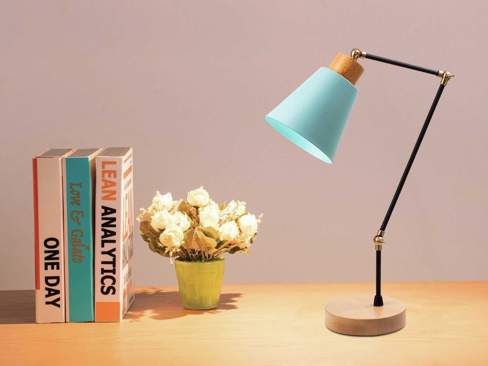 Tafellamp MANORIA 1 lamp lichtblauw