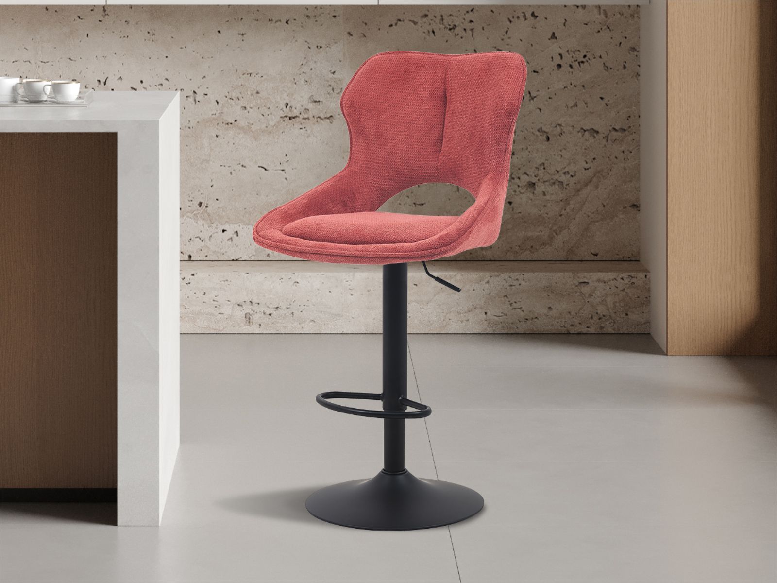 Barkruk MATEUS 65>86 cm rood