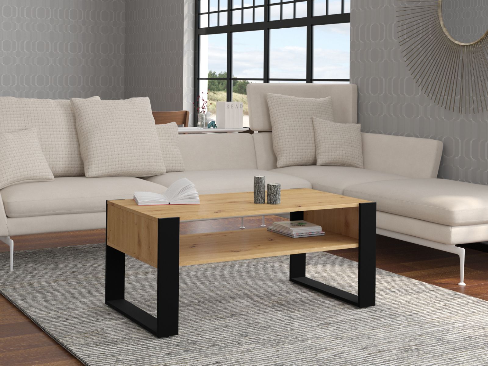 Salontafel NAKUMI 110 cm artisan eik