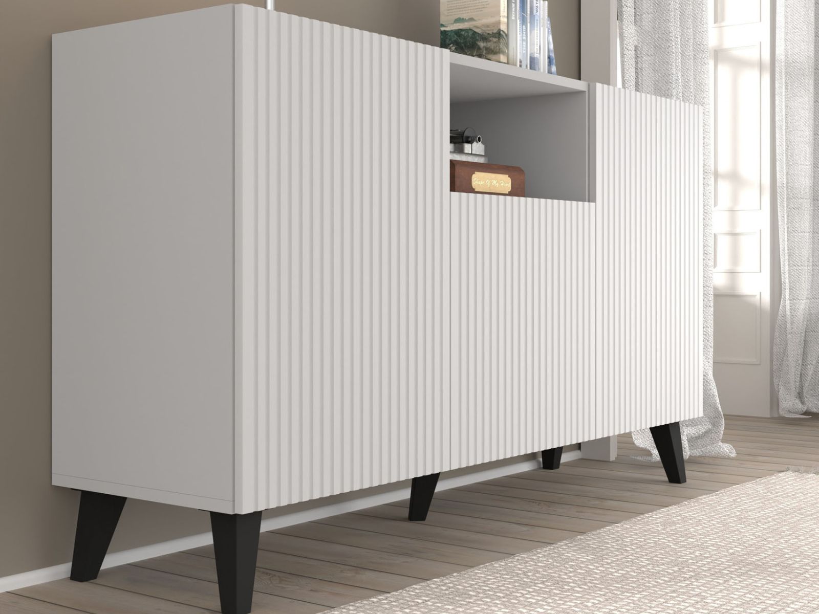 Dressoir RAVAGE 3 deuren mat wit