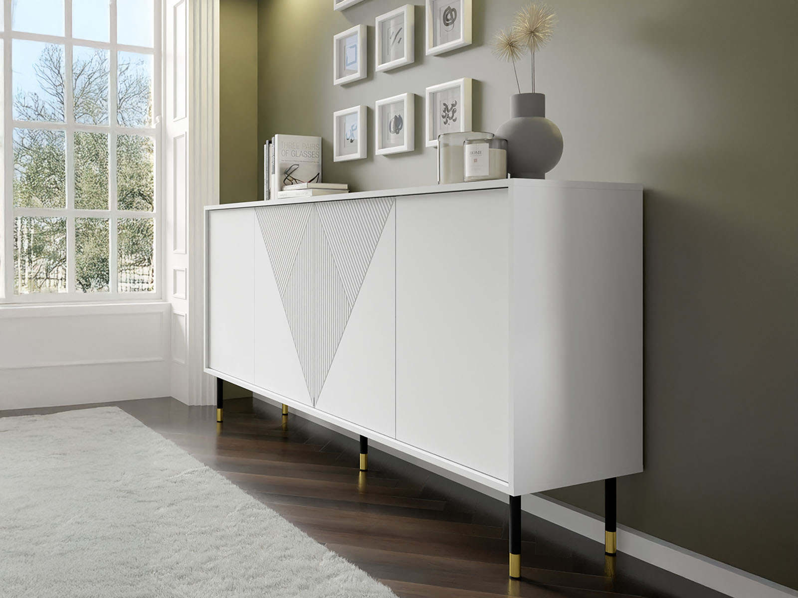 Dressoir WOODKID 4 deuren wit