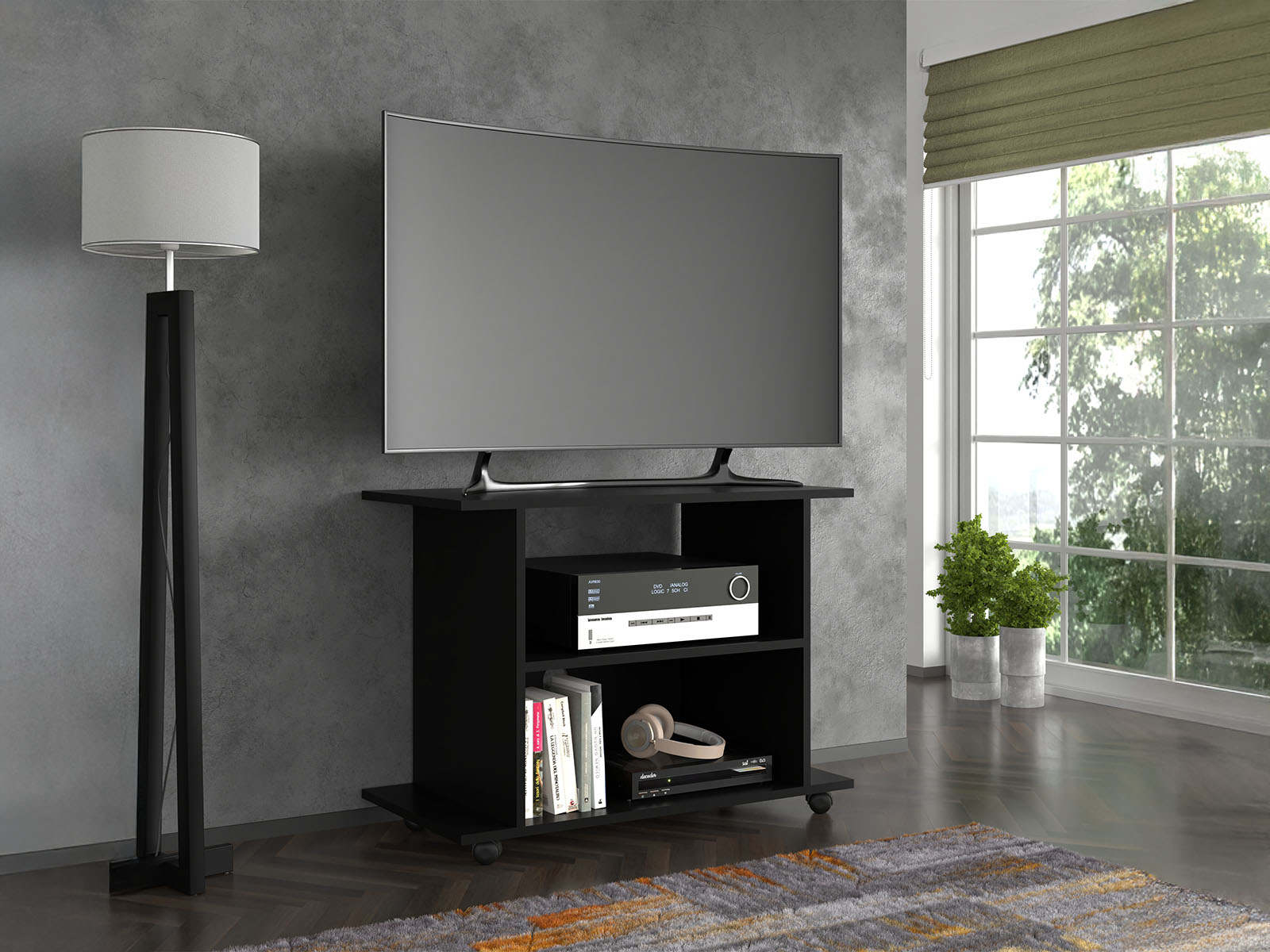 Tv-meubel YOSHI 80 cm zwart