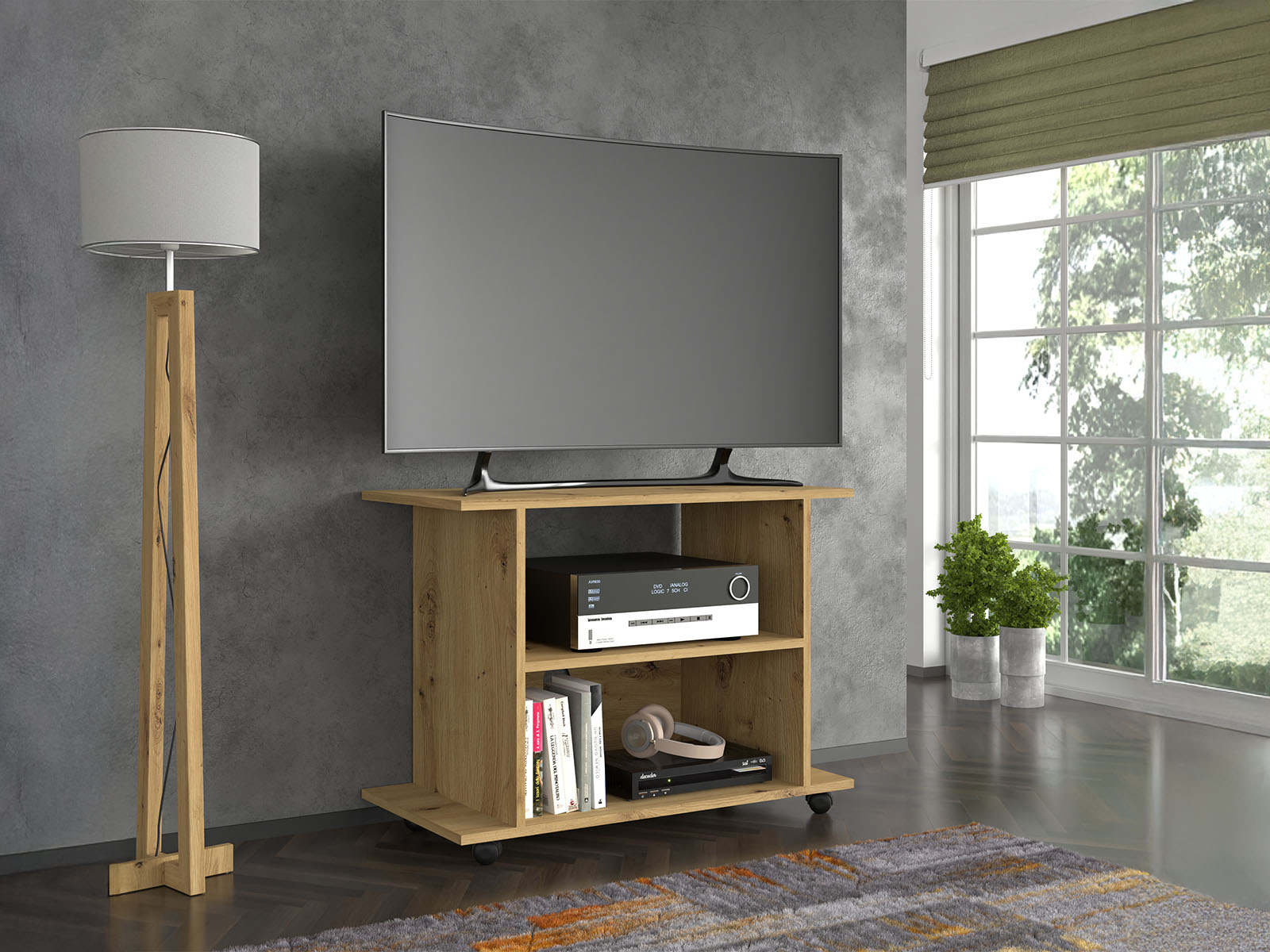 Tv-meubel YOSHI 80 cm artisan eik