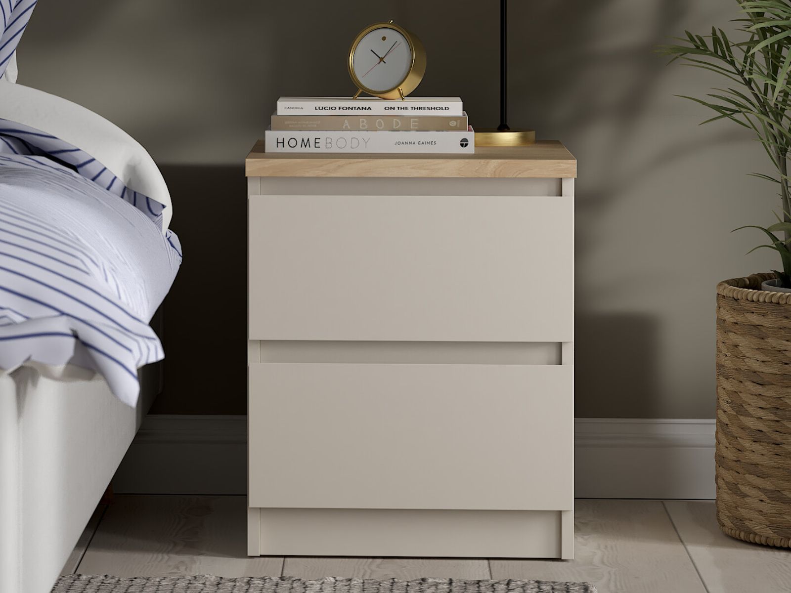 Nachtkastje NAIADE 2 lades kasjmier/jackson eik